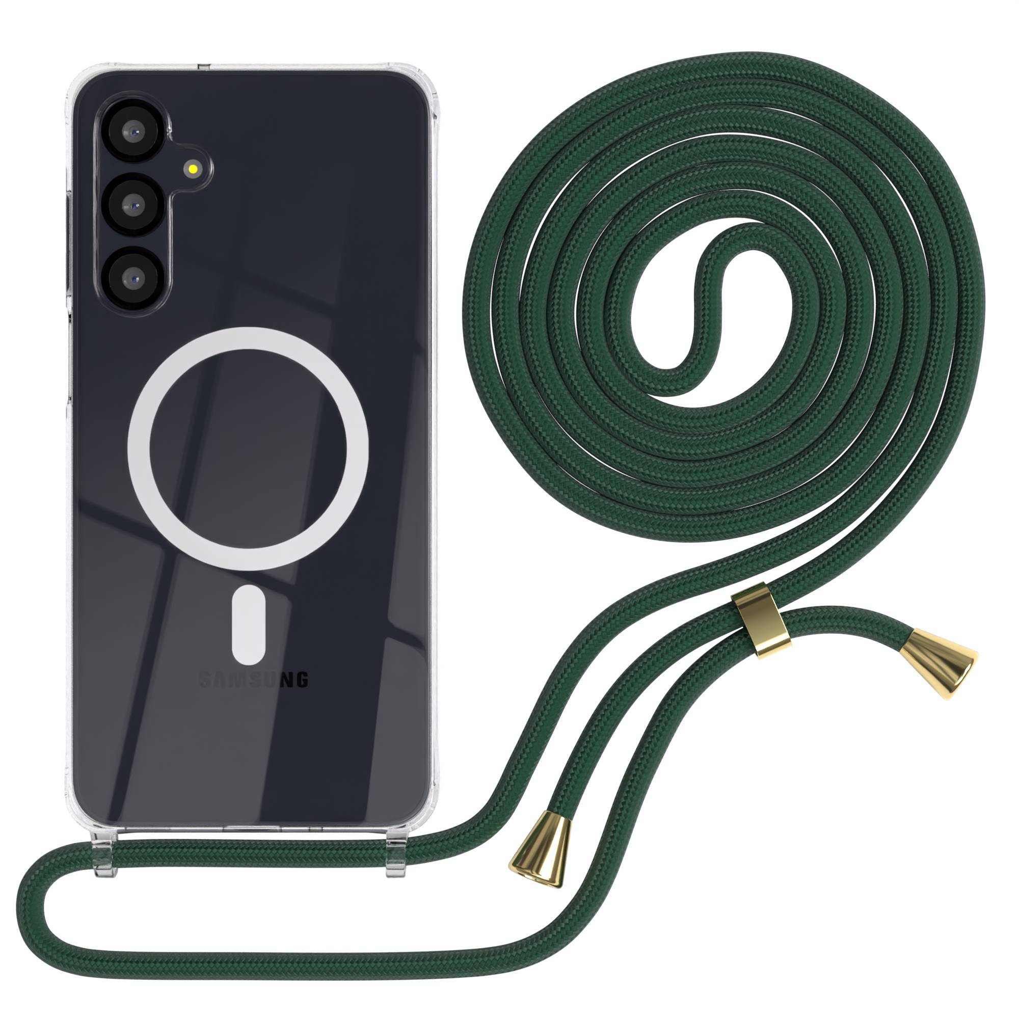 Galaxy A-6 Serie transparente Hülle + Kordel mit MagSafe
