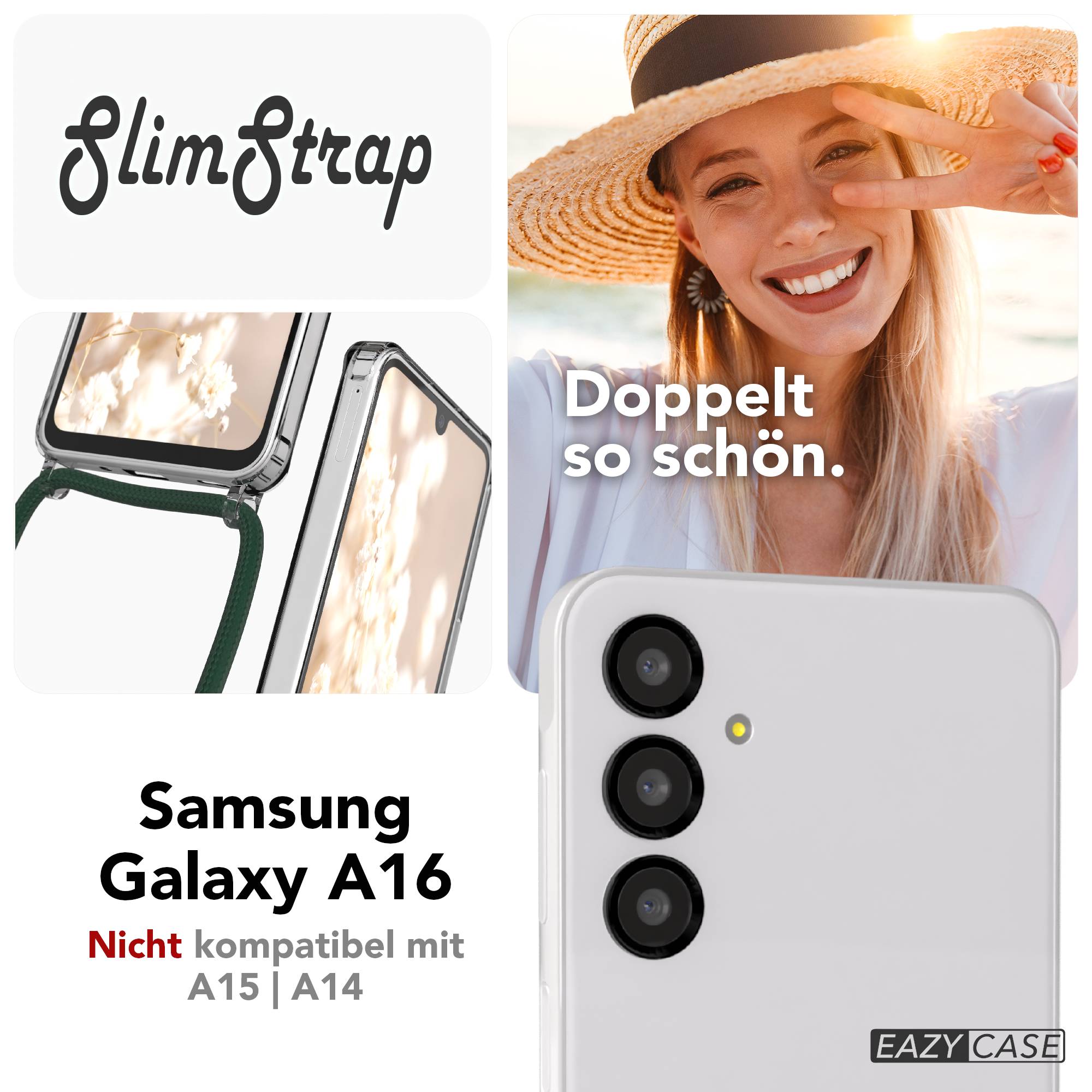 Galaxy A16 transparente Hülle + Kordel mit MagSafe