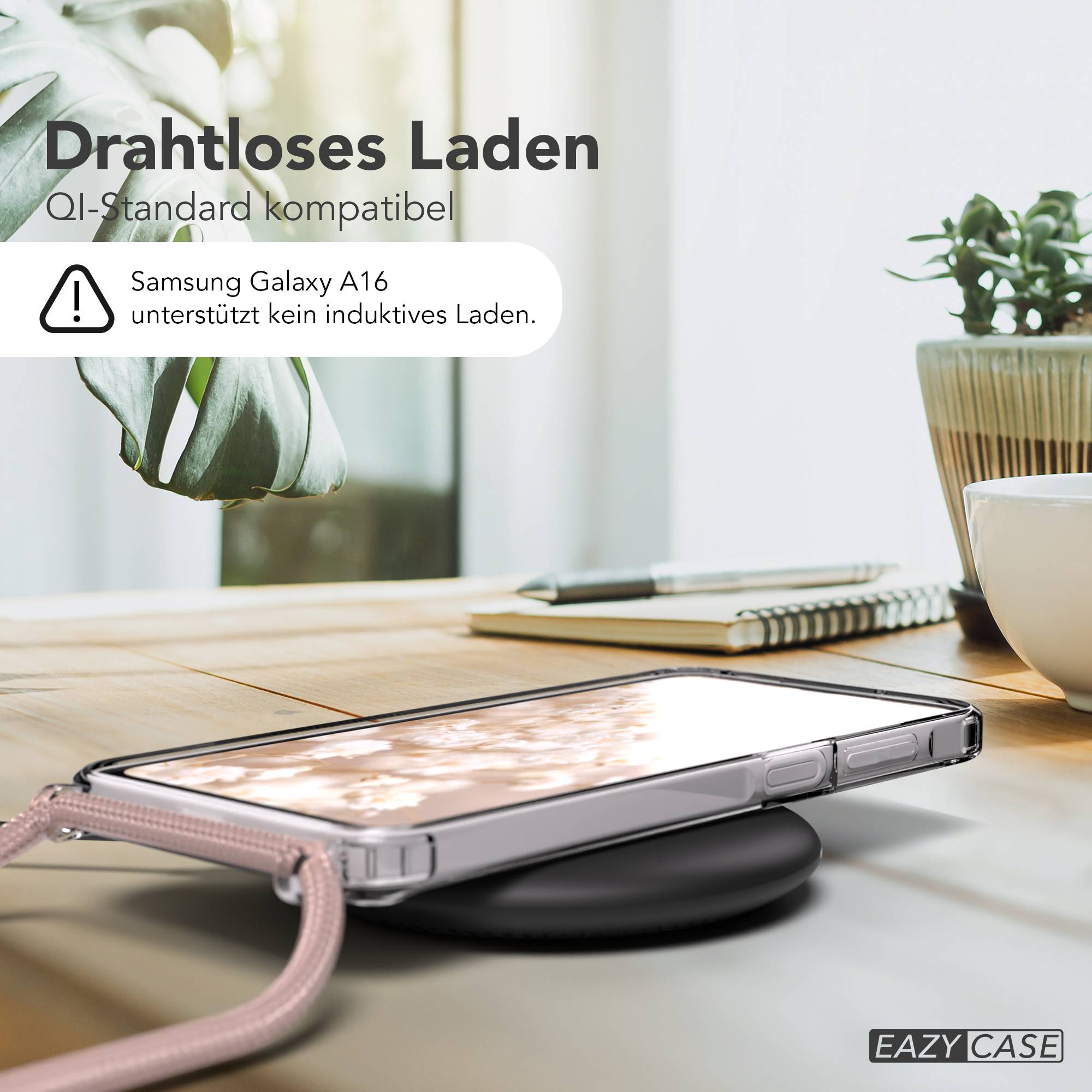 Galaxy A16 transparente Hülle + Kordel mit MagSafe