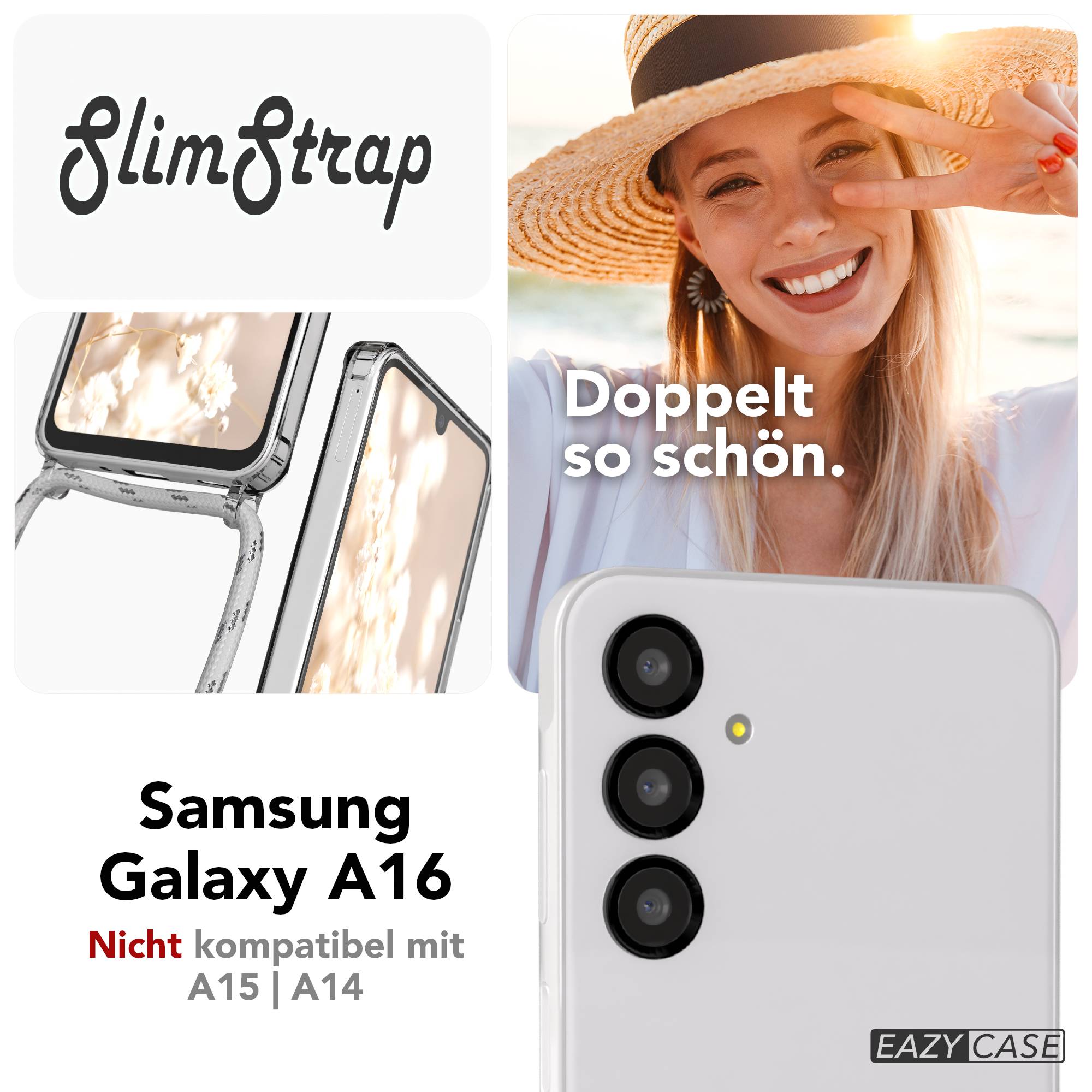 Galaxy A16 transparente Hülle + Kordel mit MagSafe