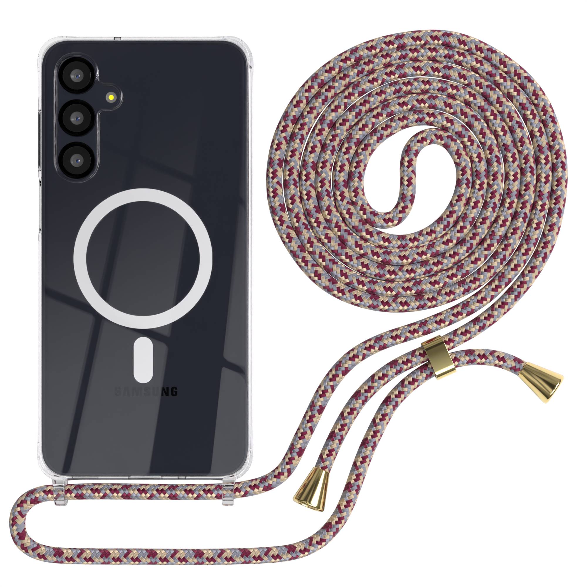 Galaxy A-6 Serie transparente Hülle + Kordel mit MagSafe
