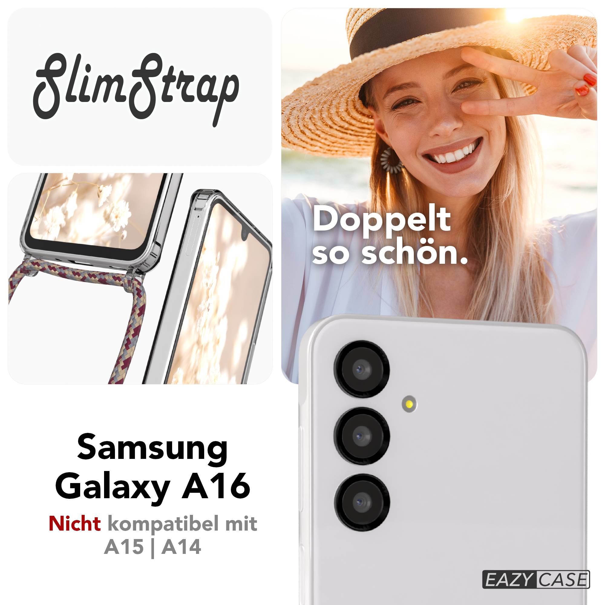 Galaxy A16 transparente Hülle + Kordel mit MagSafe