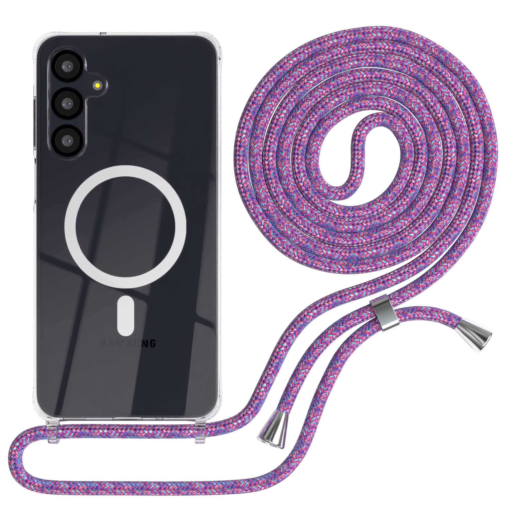 Galaxy A-6 Serie transparente Hülle + Kordel mit MagSafe