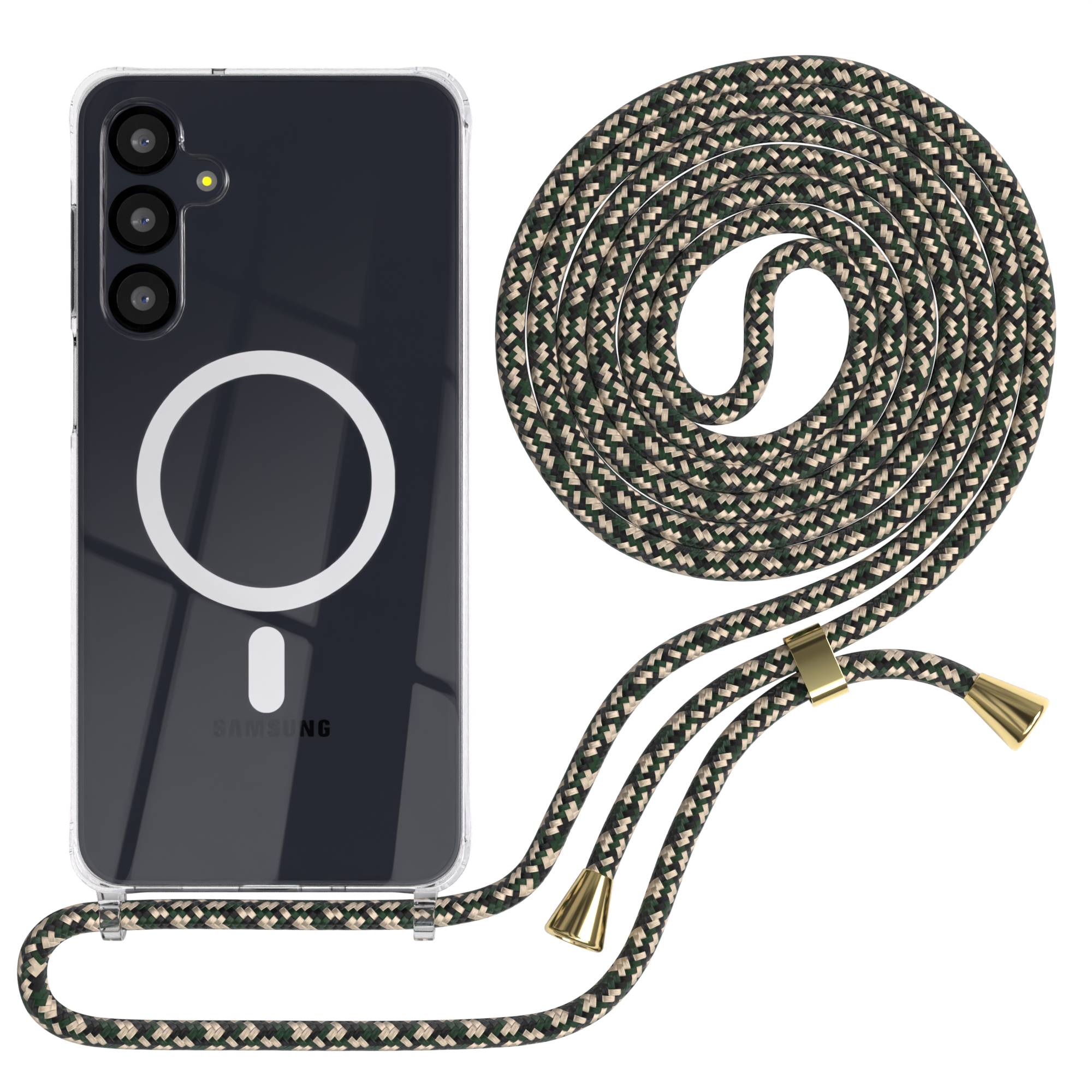 Galaxy A-6 Serie transparente Hülle + Kordel mit MagSafe