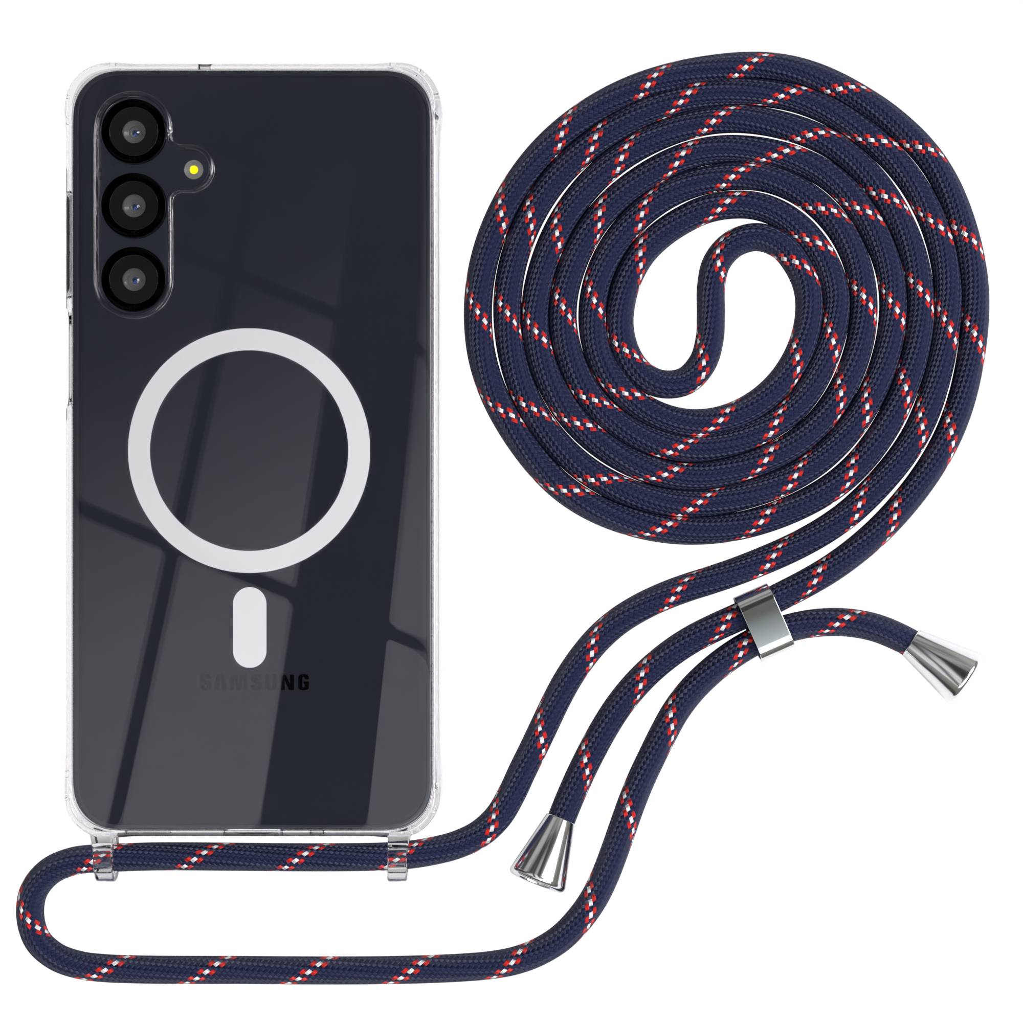 Galaxy A-6 Serie transparente Hülle + Kordel mit MagSafe