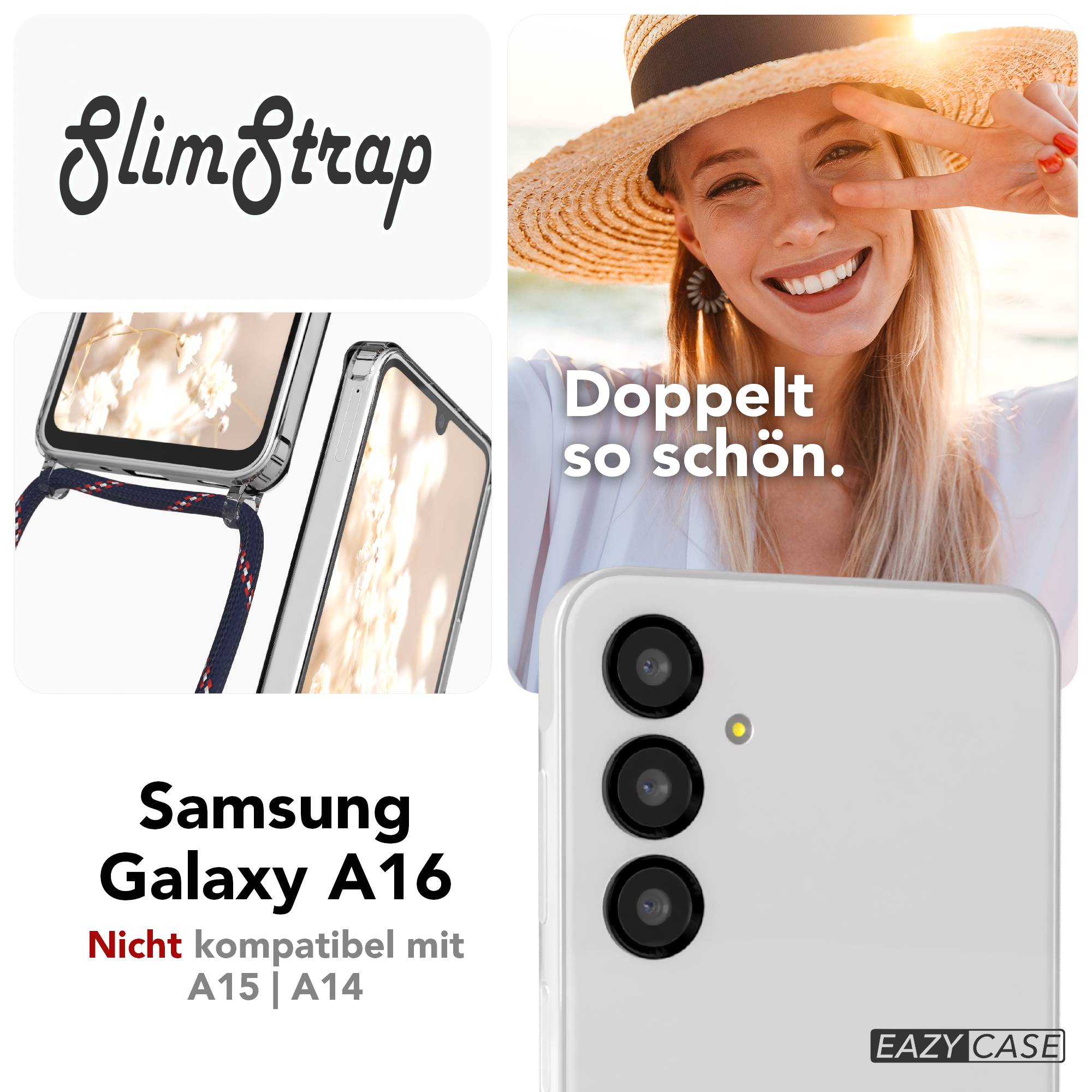 Galaxy A16 transparente Hülle + Kordel mit MagSafe