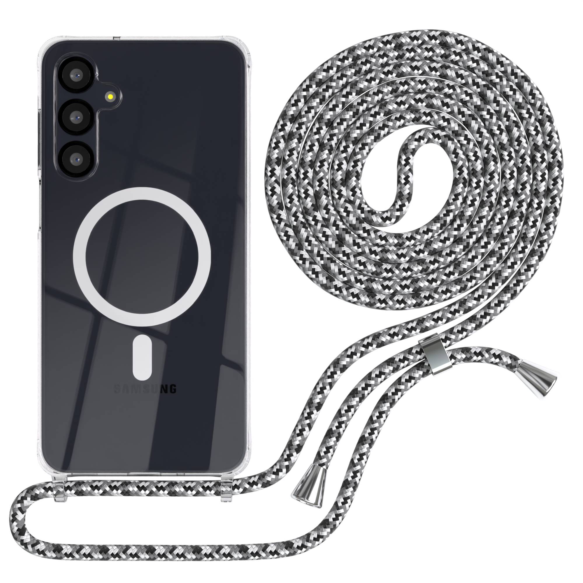 Galaxy A16 transparente Hülle + Kordel mit MagSafe