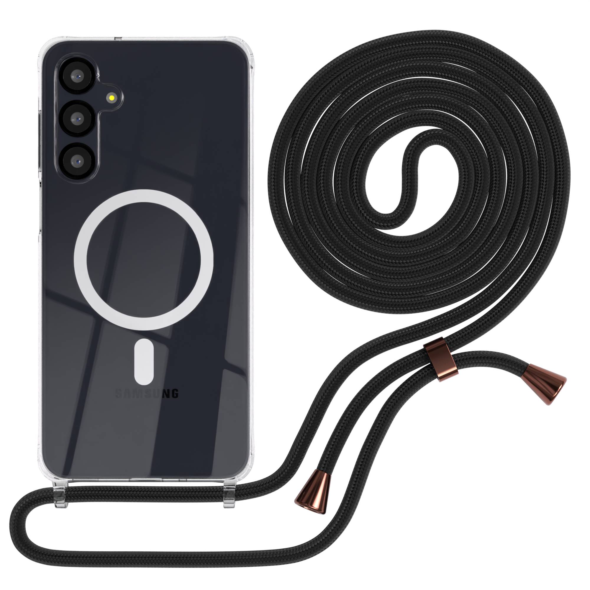 Galaxy A-6 Serie transparente Hülle + Kordel mit MagSafe