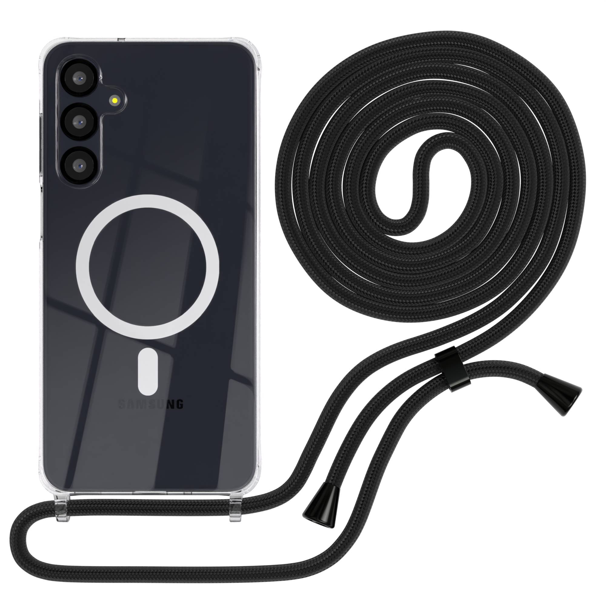 Galaxy A-6 Serie transparente Hülle + Kordel mit MagSafe