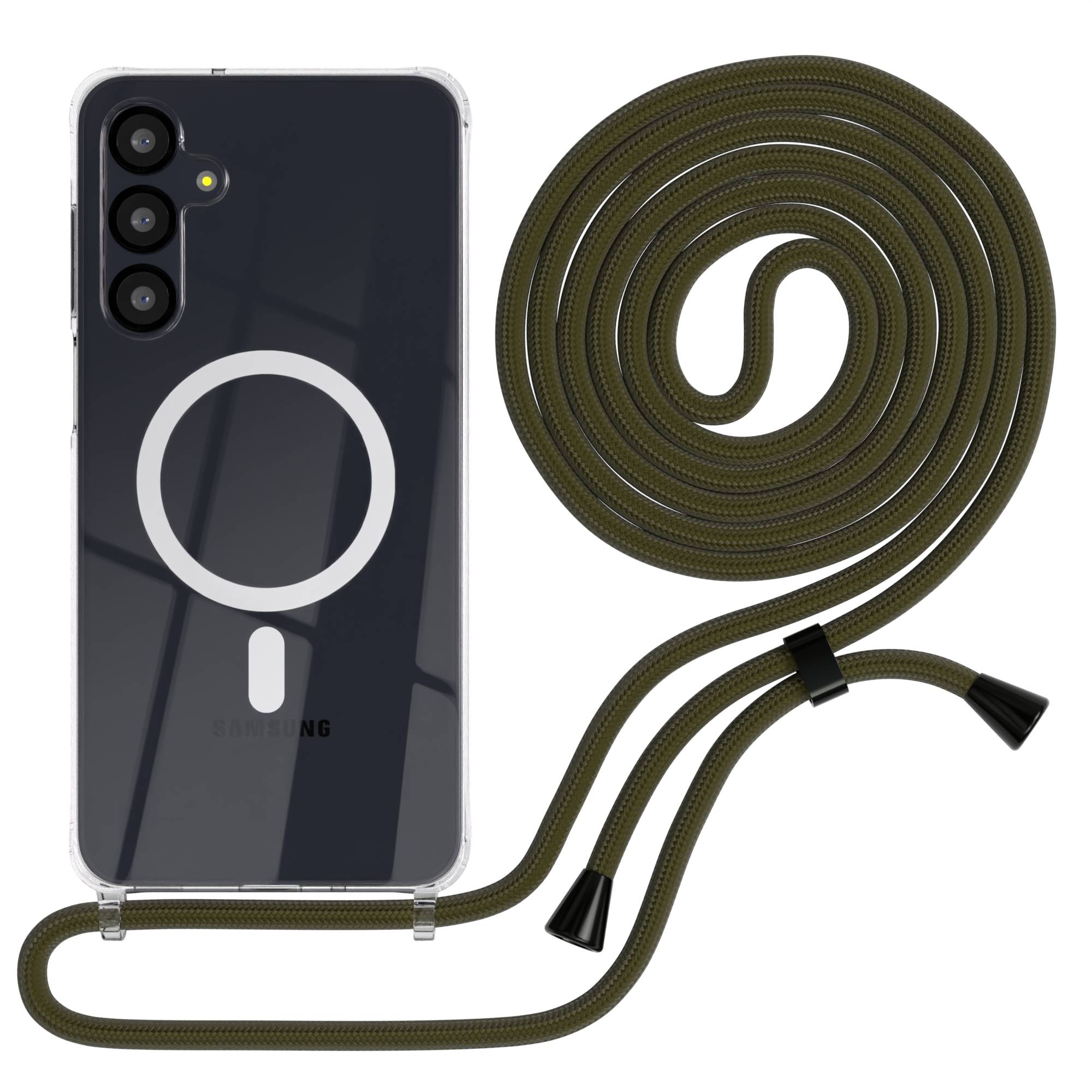 Galaxy A-6 Serie transparente Hülle + Kordel mit MagSafe