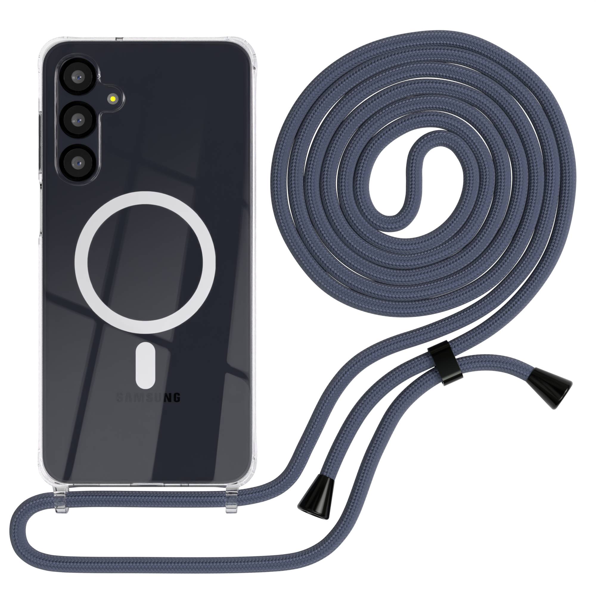 Galaxy A-6 Serie transparente Hülle + Kordel mit MagSafe