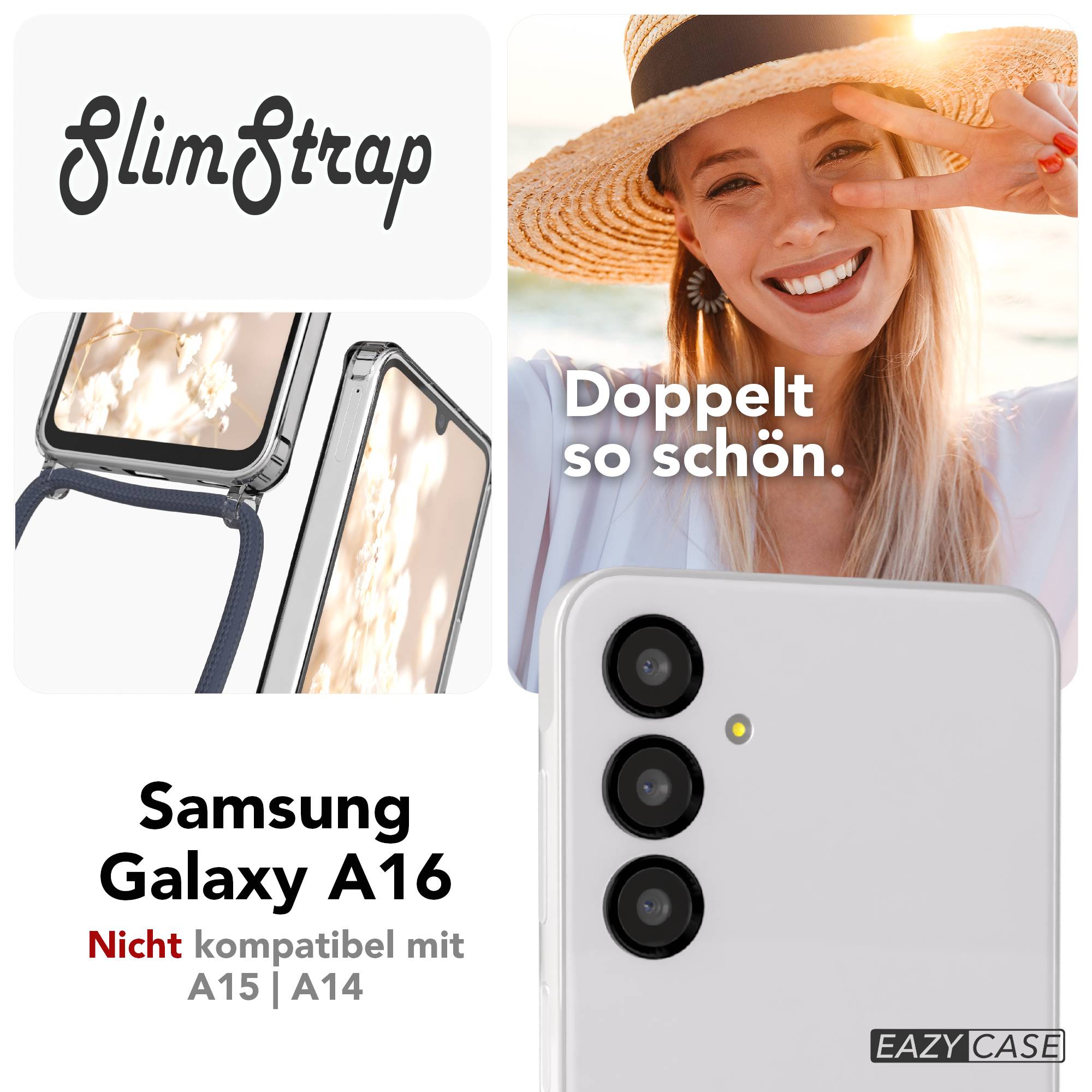 Galaxy A16 transparente Hülle + Kordel mit MagSafe