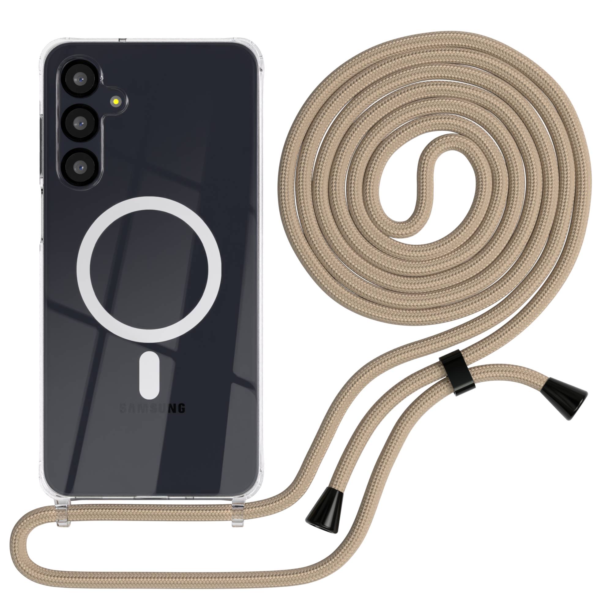 Galaxy A-6 Serie transparente Hülle + Kordel mit MagSafe