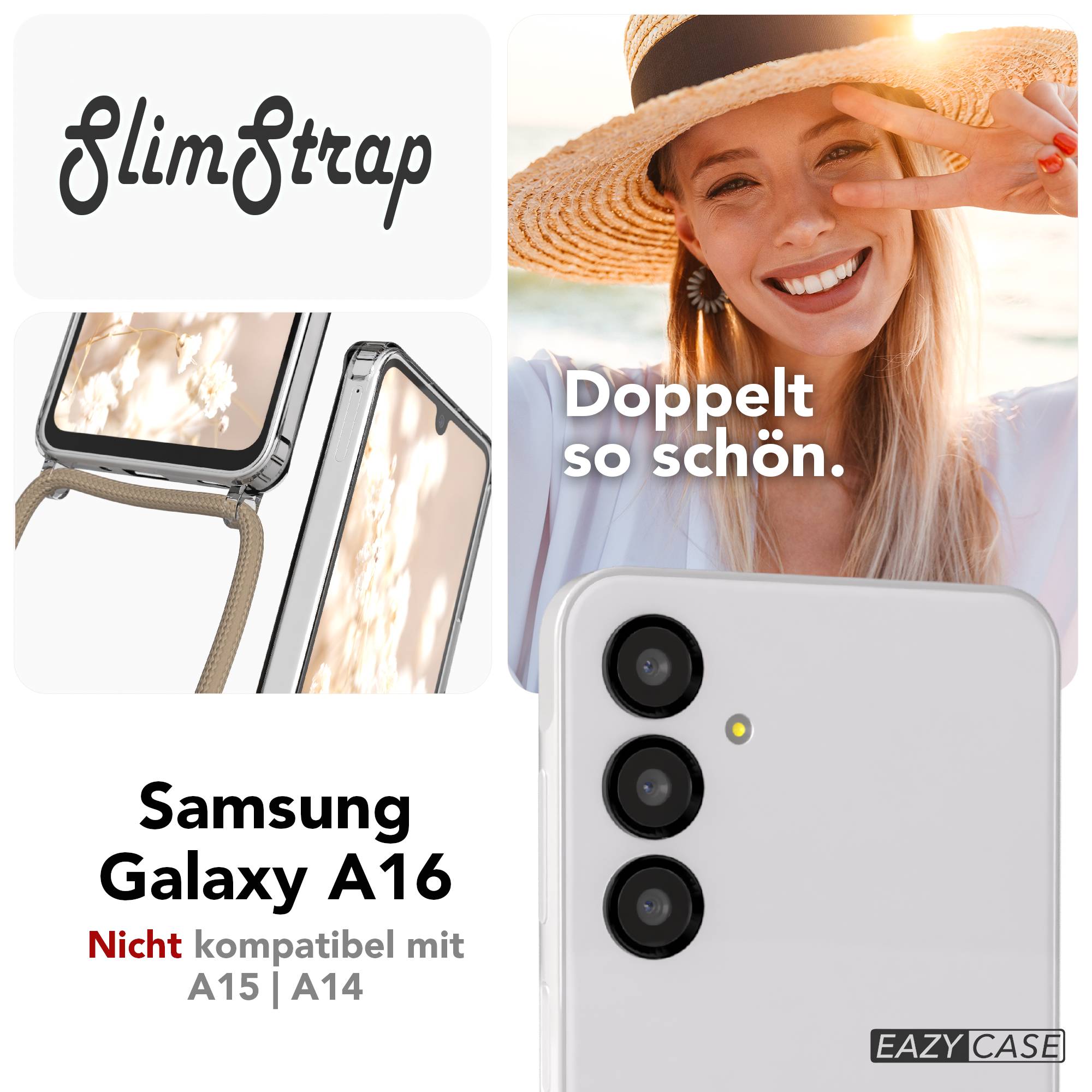 Galaxy A16 transparente Hülle + Kordel mit MagSafe