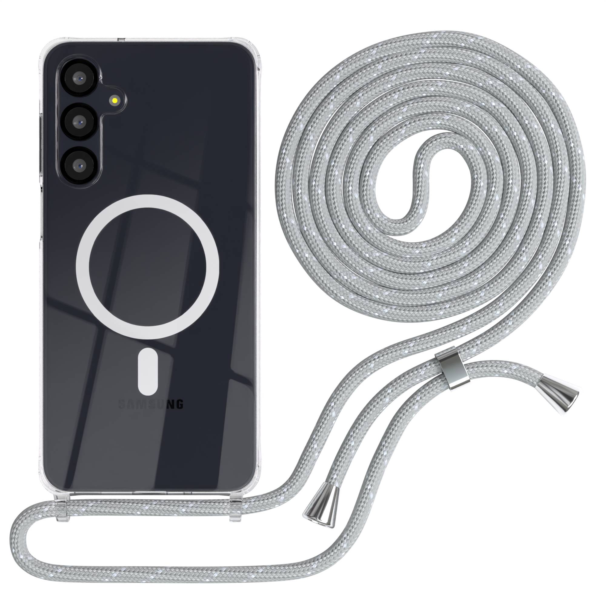Galaxy A-6 Serie transparente Hülle + Kordel mit MagSafe
