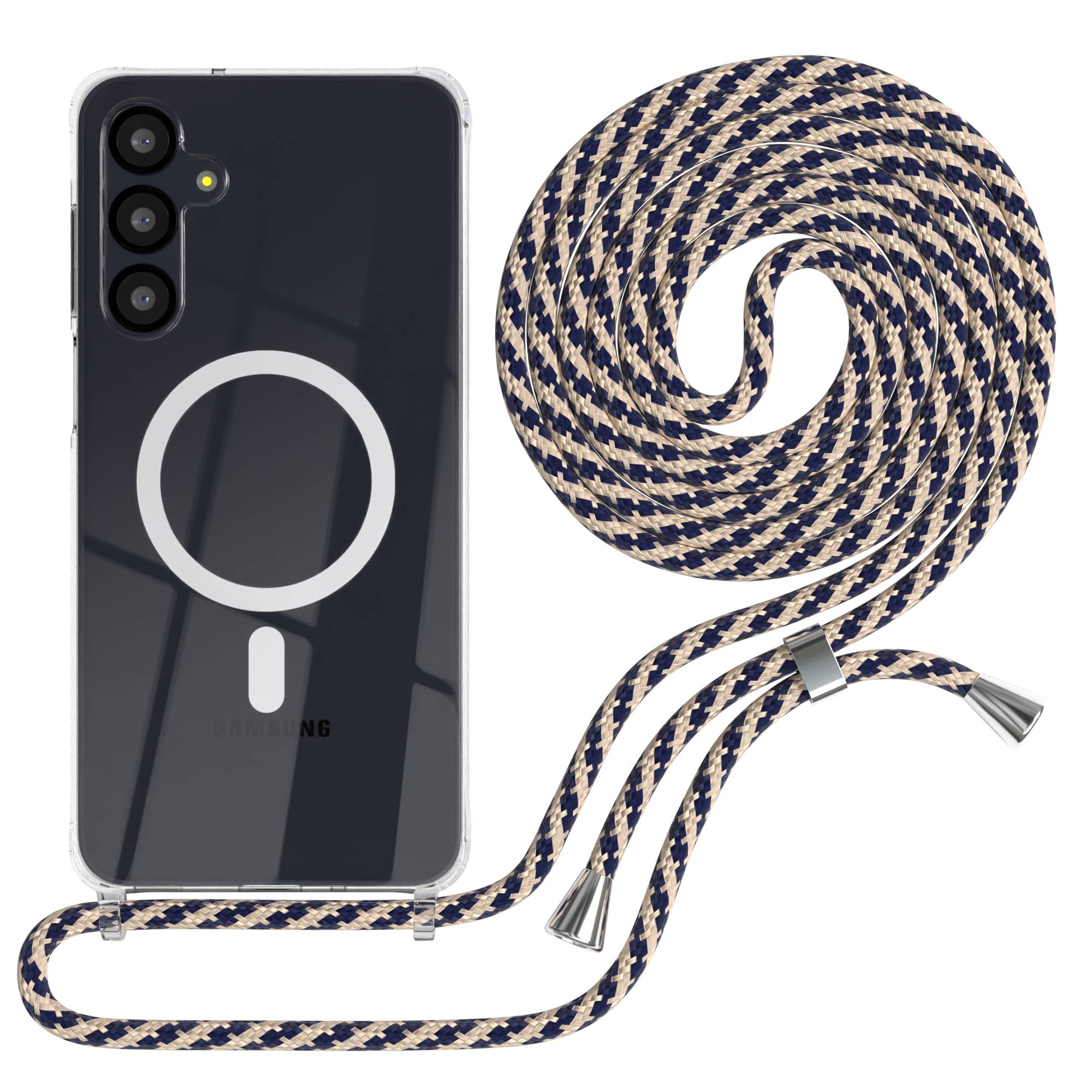Galaxy A-6 Serie transparente Hülle + Kordel mit MagSafe