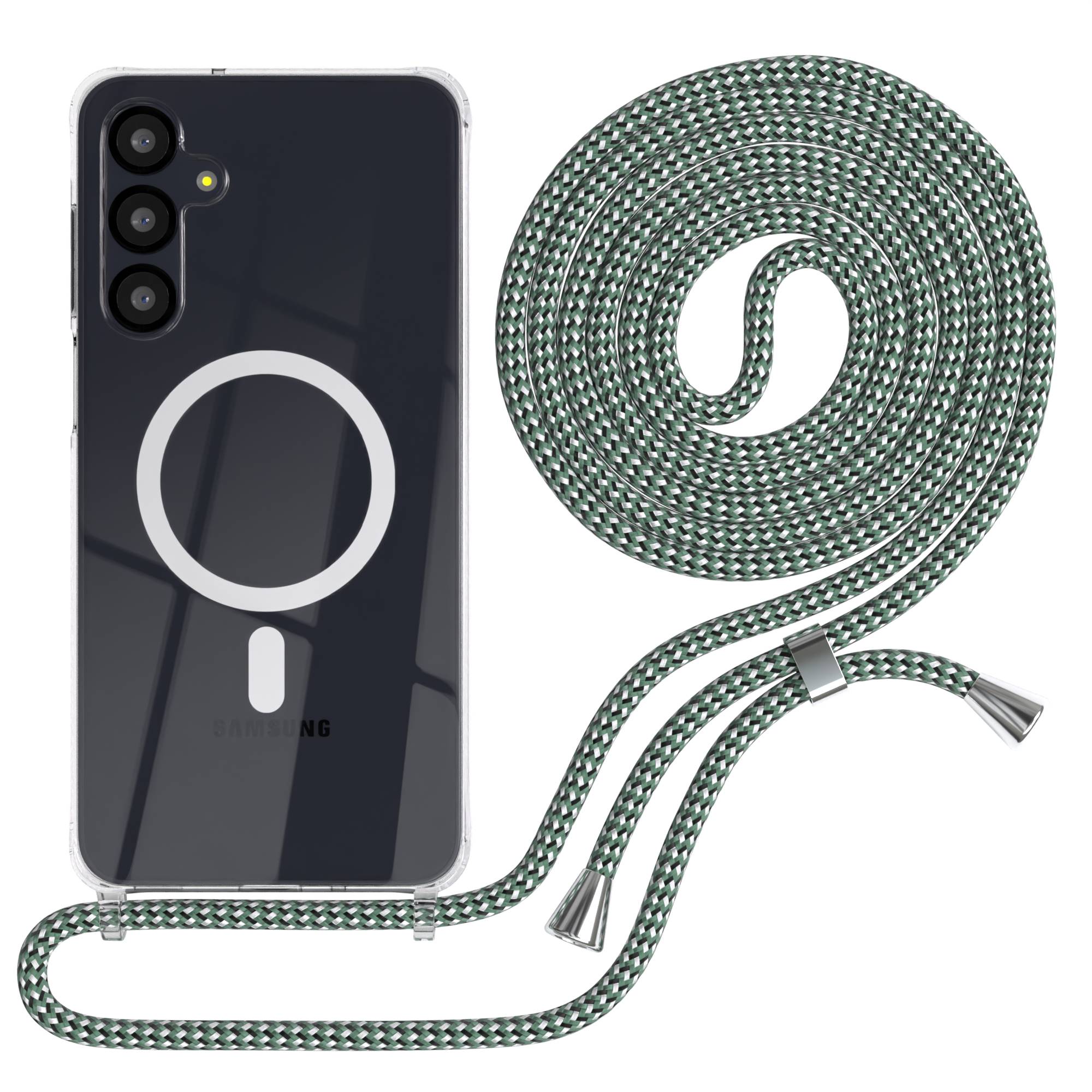 Galaxy A-6 Serie transparente Hülle + Kordel mit MagSafe