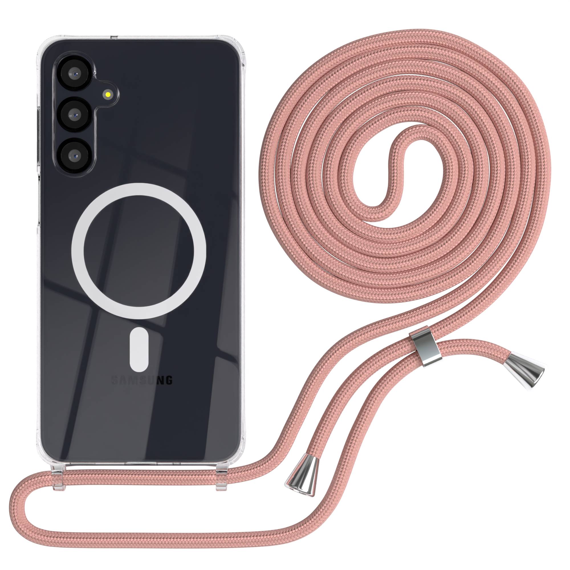Galaxy A-6 Serie transparente Hülle + Kordel mit MagSafe