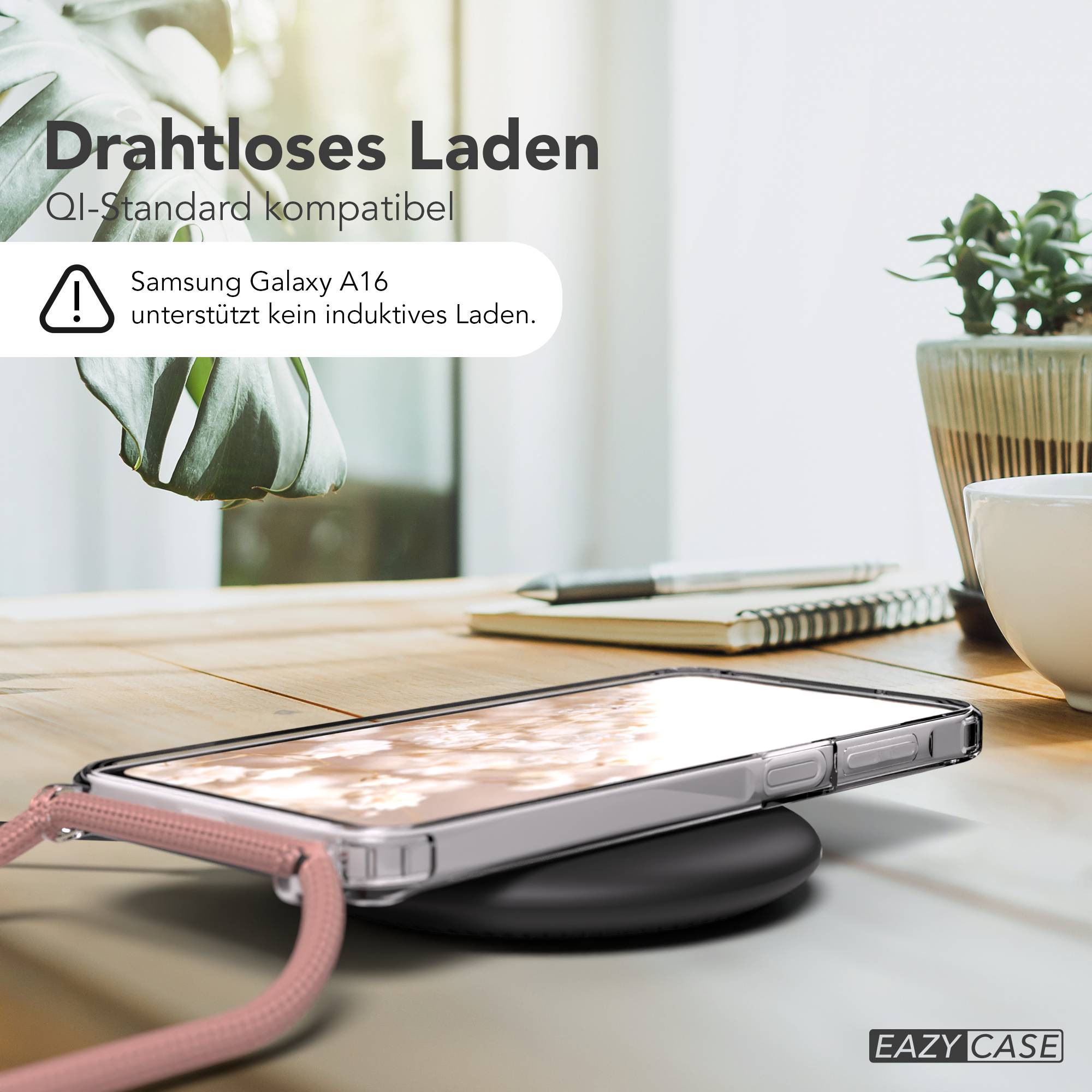 Galaxy A16 transparente Hülle + Kordel mit MagSafe