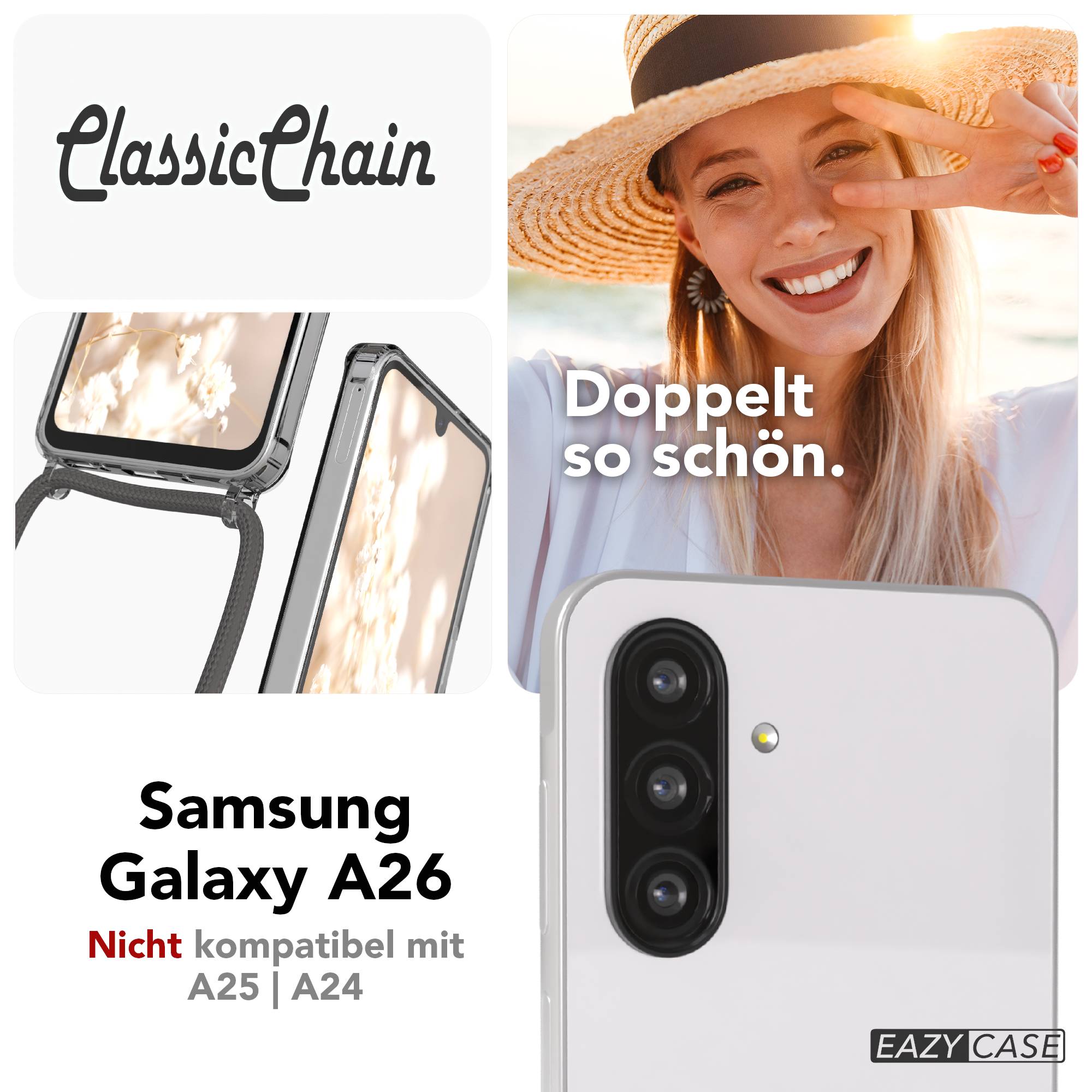 Galaxy A26 transparente Hülle + Kordel