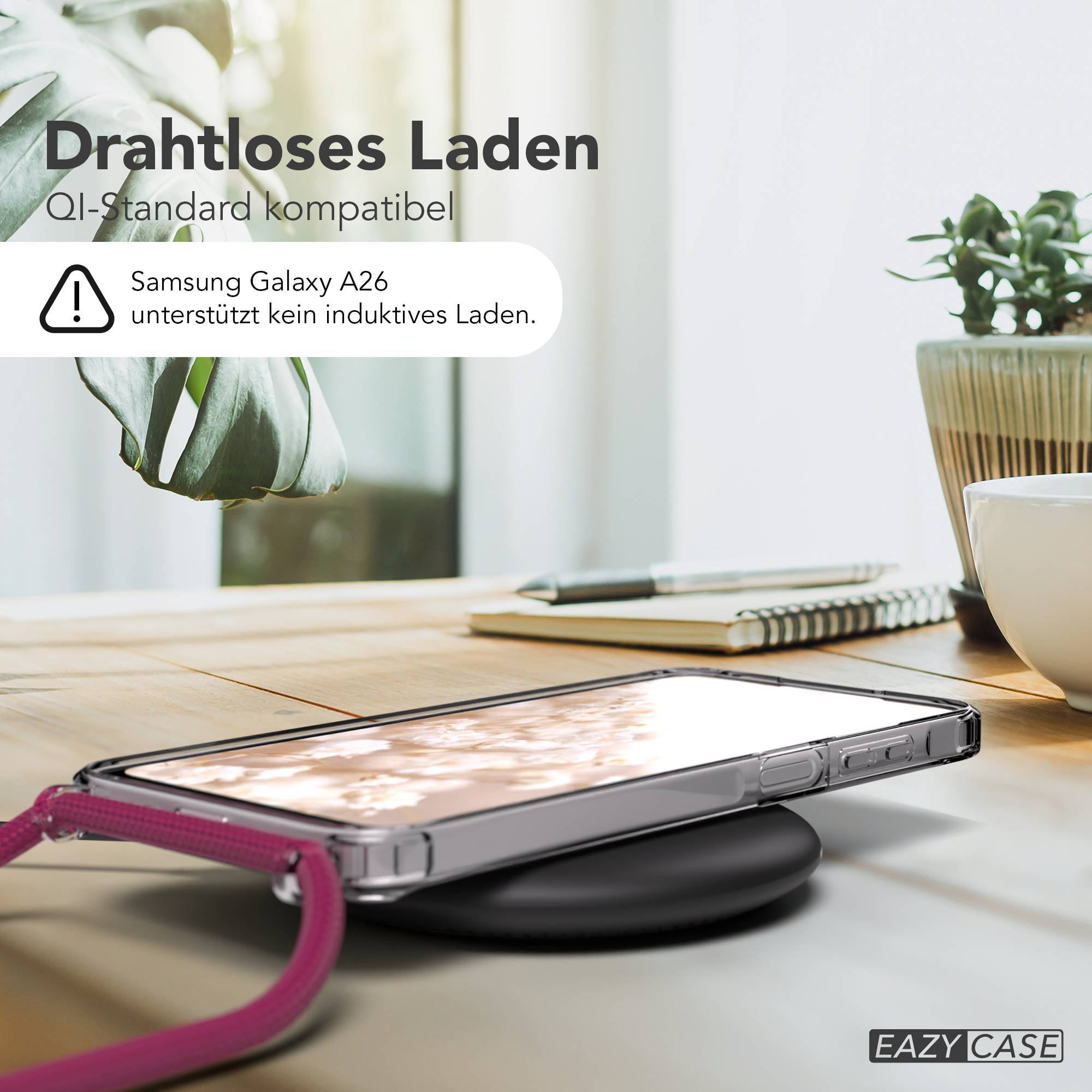 Galaxy A26 transparente Hülle + Kordel mit MagSafe