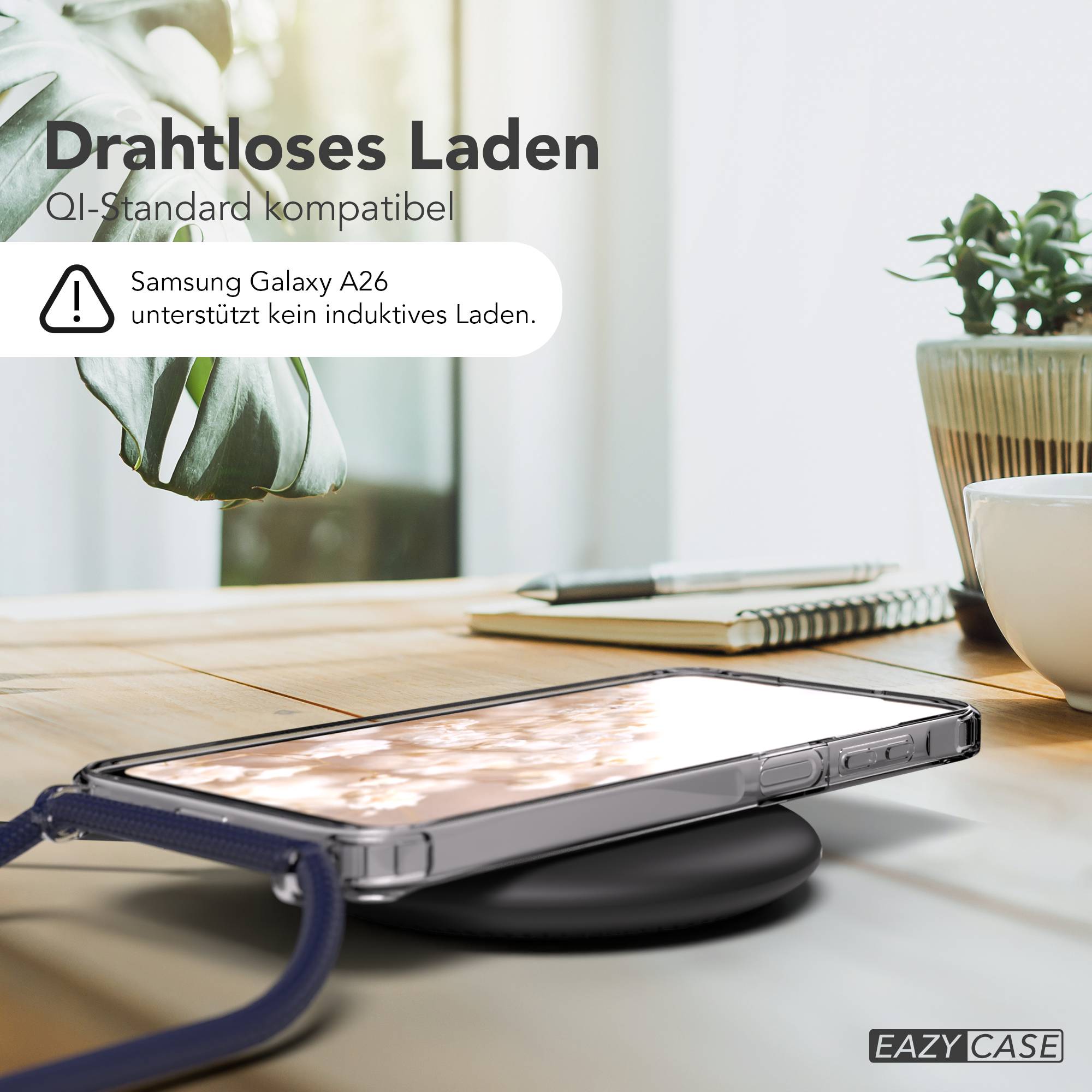 Galaxy A26 transparente Hülle + Kordel mit MagSafe