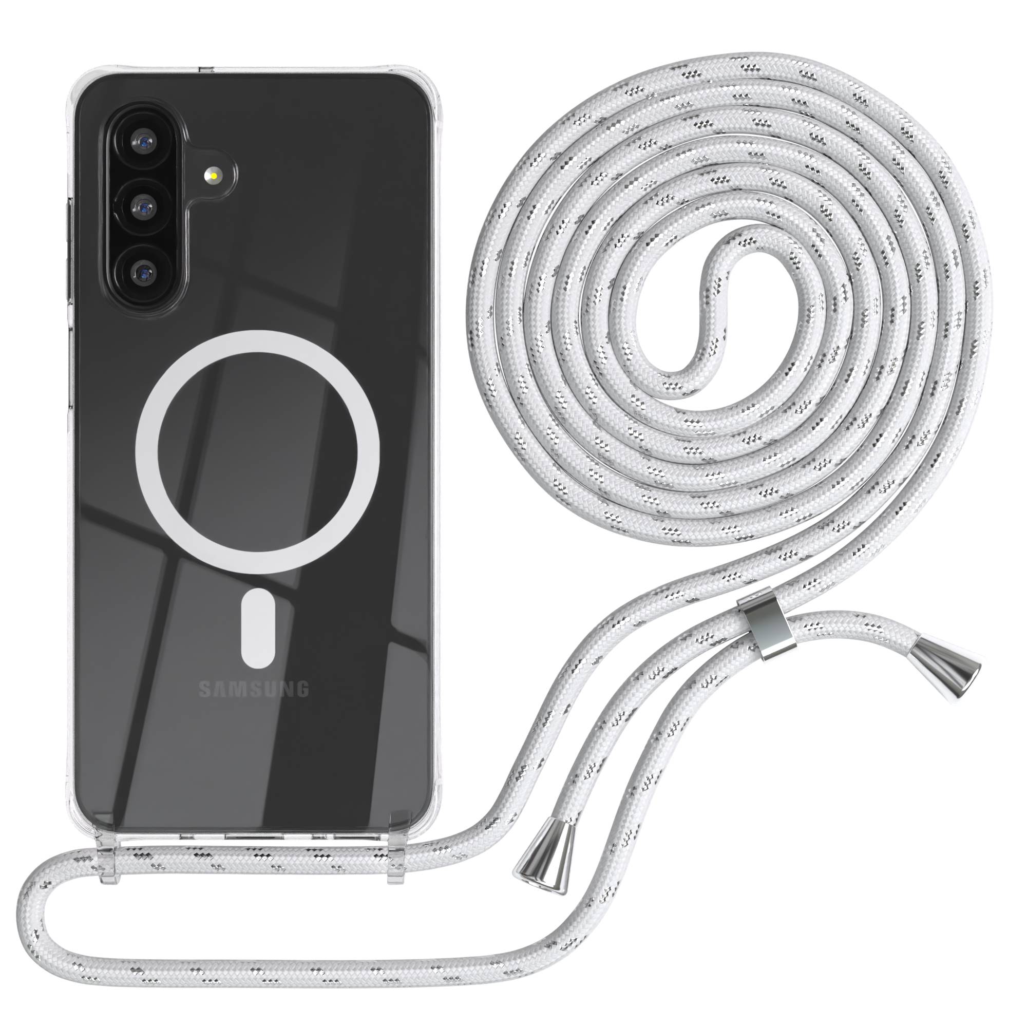 Galaxy A26 transparente Hülle + Kordel mit MagSafe