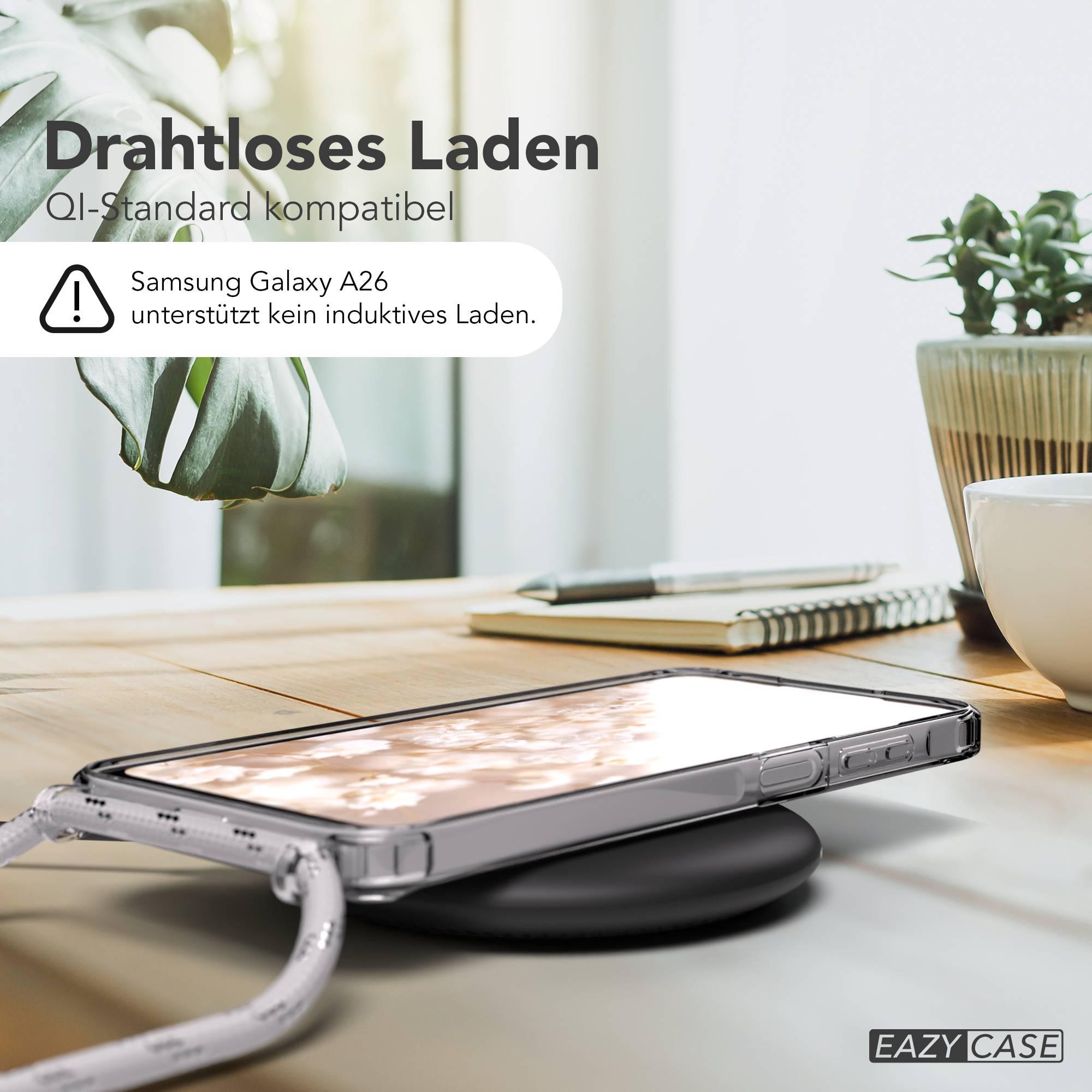Galaxy A26 transparente Hülle + Kordel mit MagSafe