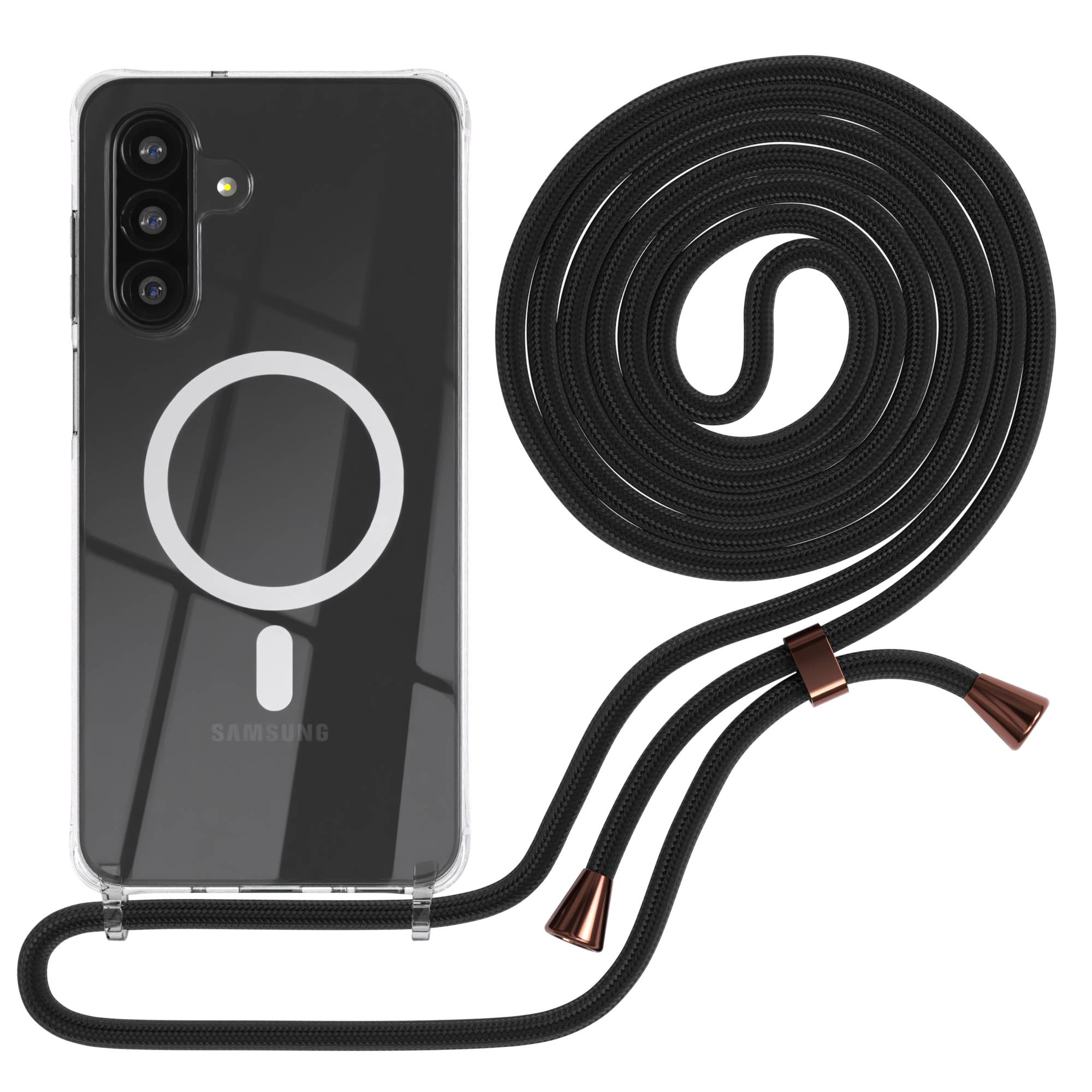 Galaxy A26 transparente Hülle + Kordel mit MagSafe