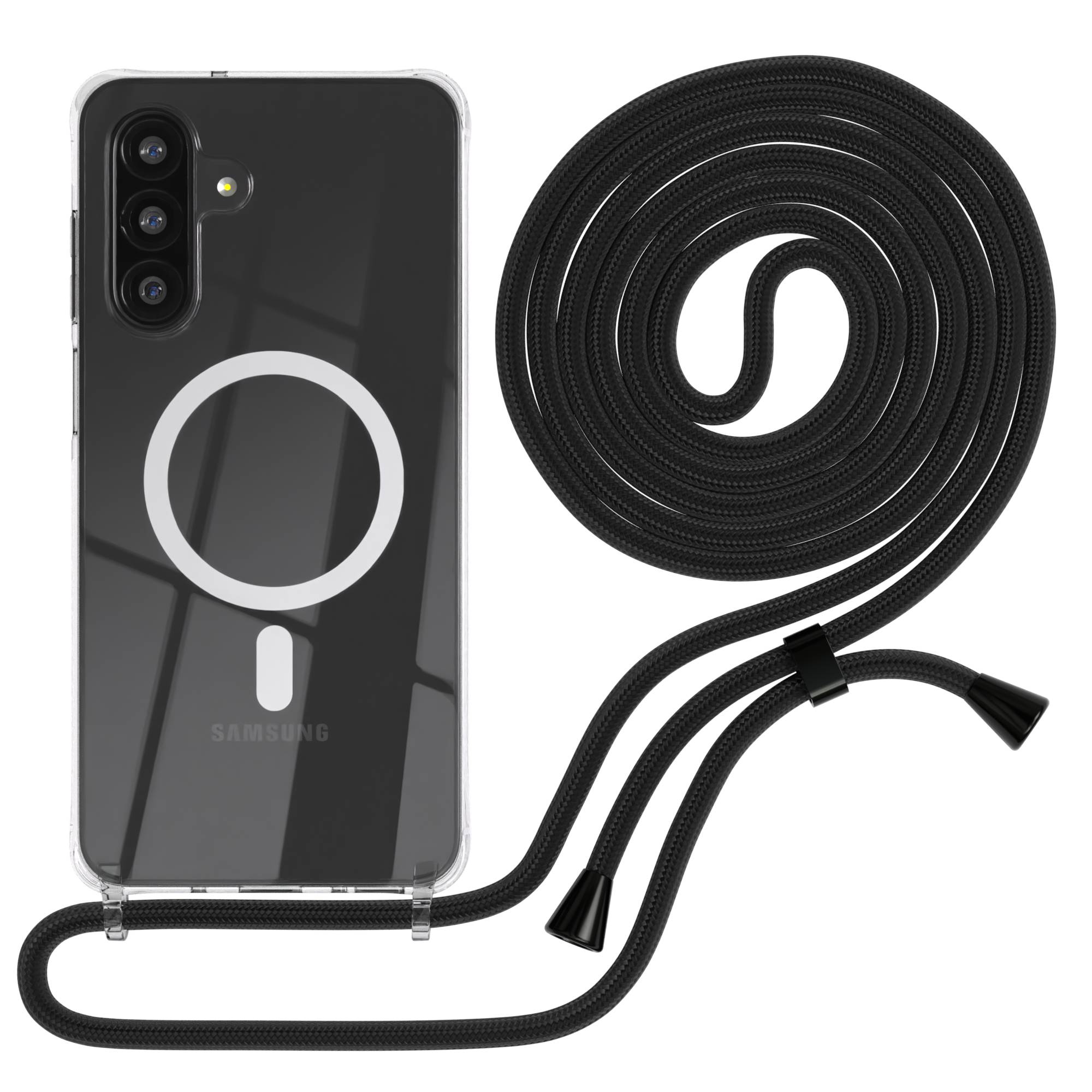 Galaxy A26 transparente Hülle + Kordel mit MagSafe
