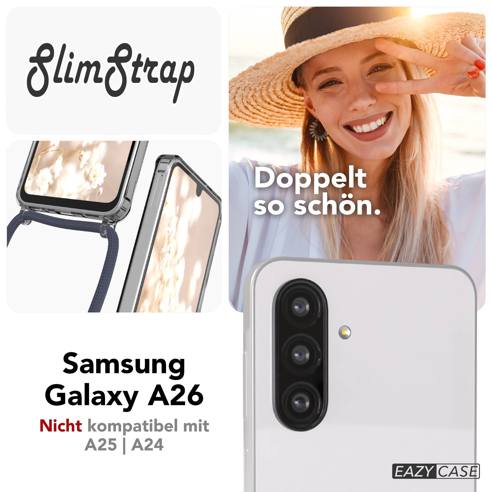 Galaxy A26 transparente Hülle + Kordel mit MagSafe