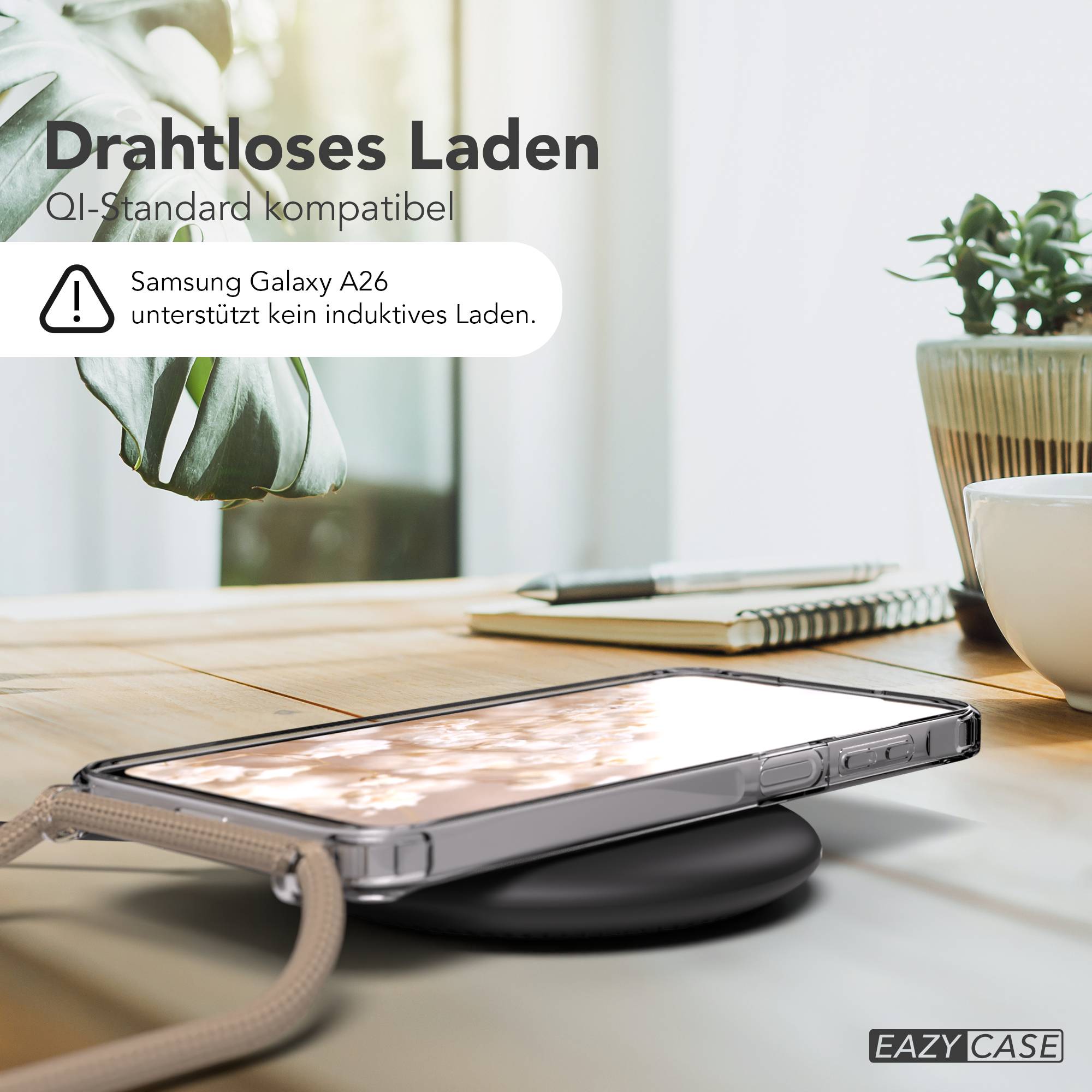 Galaxy A26 transparente Hülle + Kordel mit MagSafe