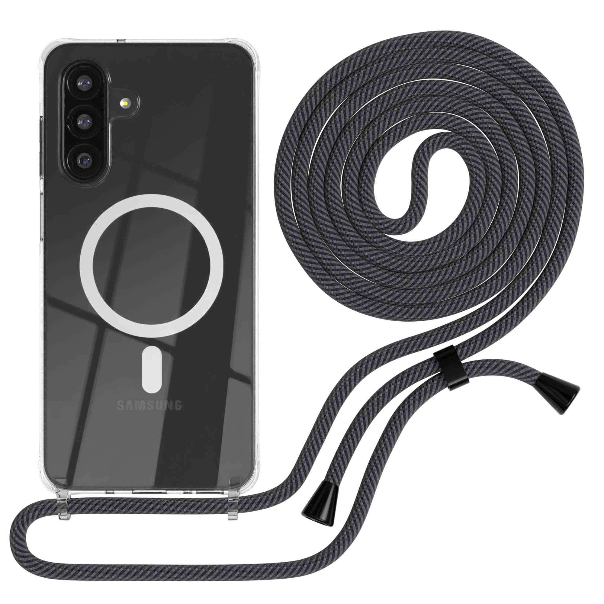 Galaxy A26 transparente Hülle + Kordel mit MagSafe