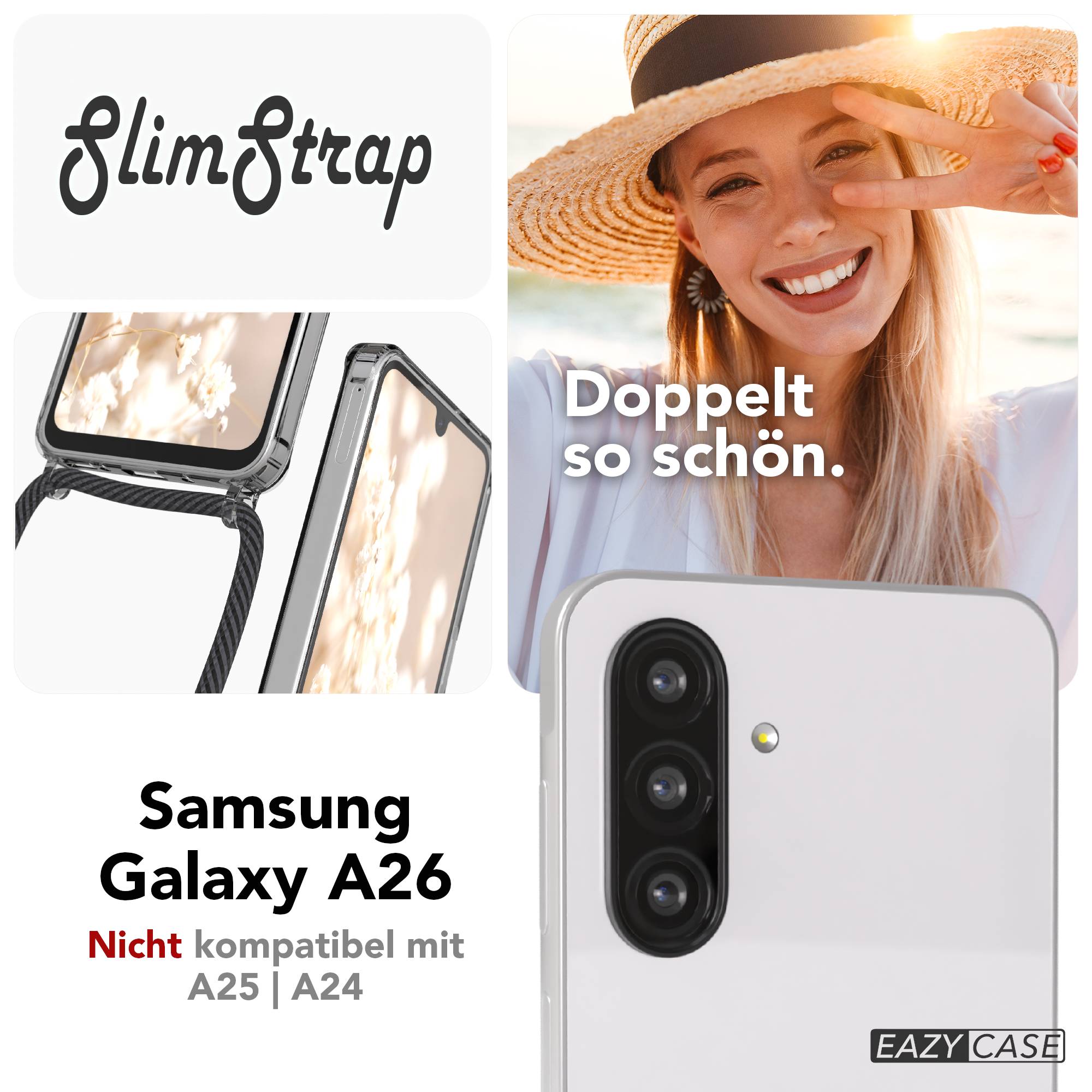 Galaxy A26 transparente Hülle + Kordel mit MagSafe