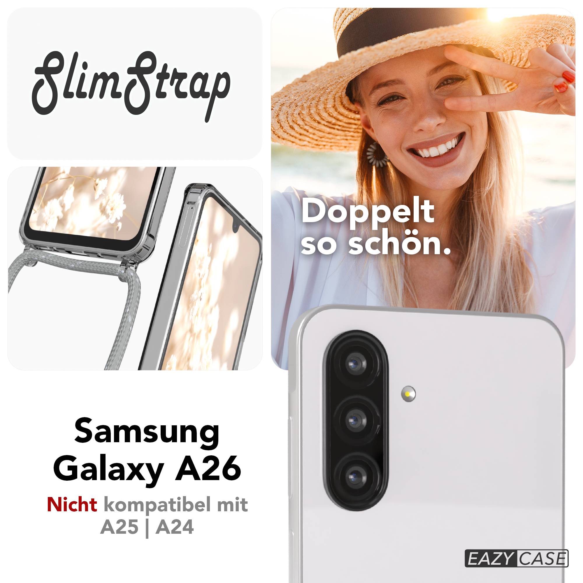 Galaxy A26 transparente Hülle + Kordel mit MagSafe