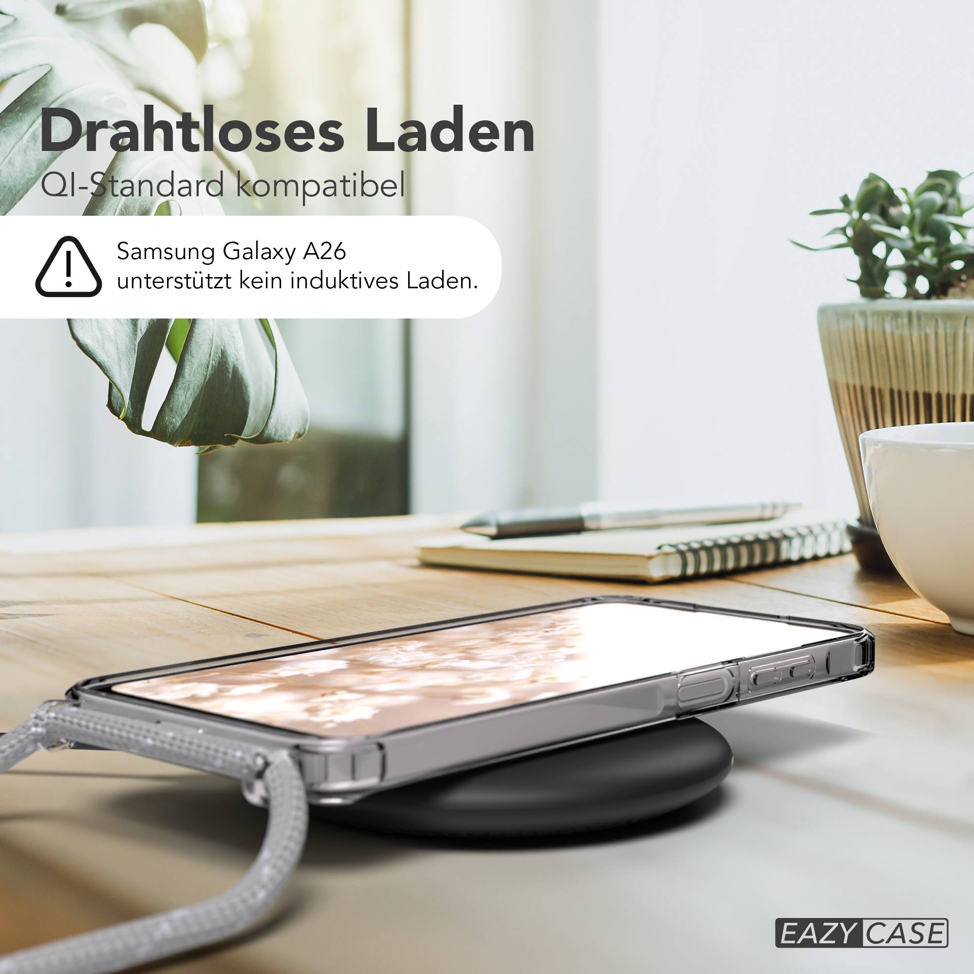 Galaxy A26 transparente Hülle + Kordel mit MagSafe