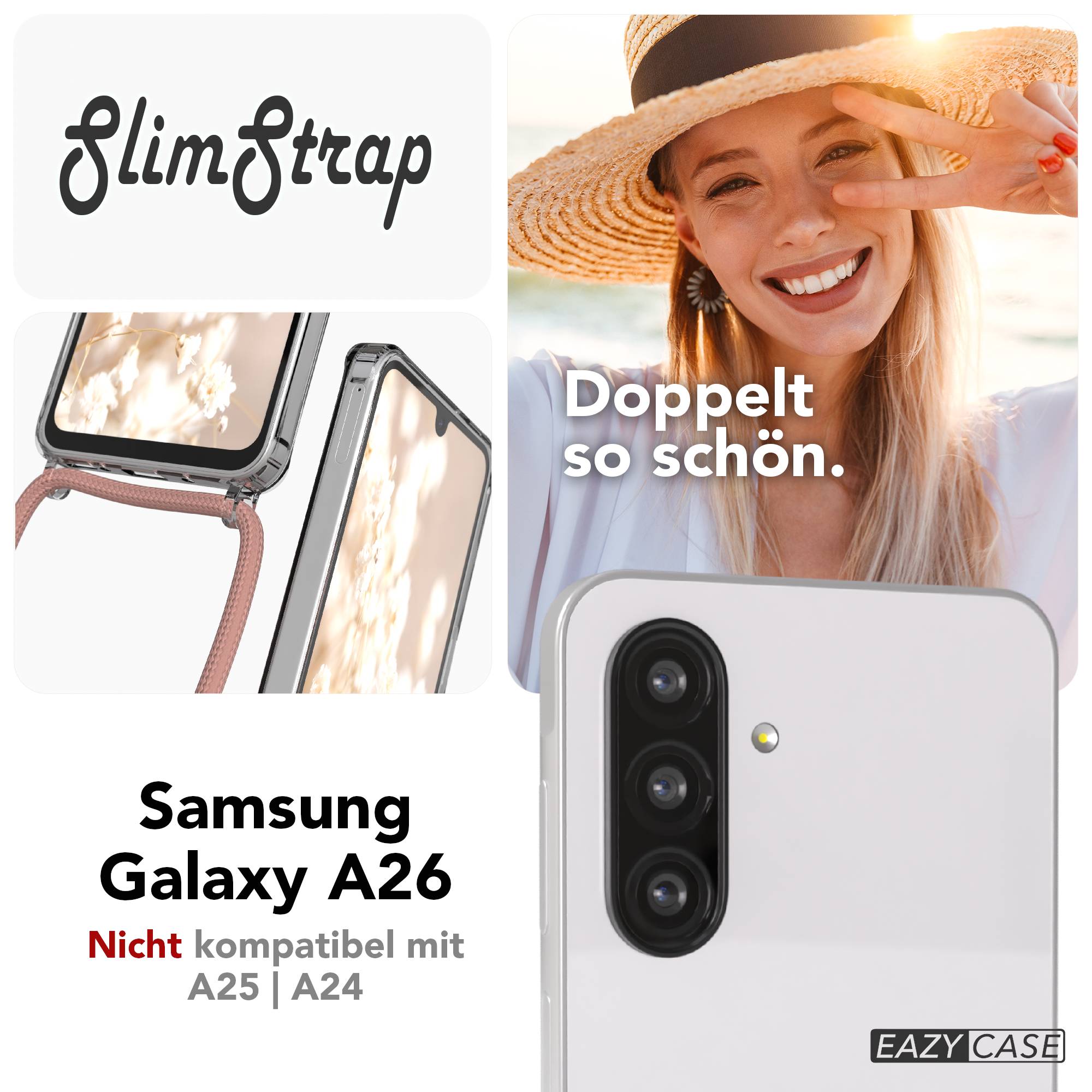 Galaxy A26 transparente Hülle + Kordel mit MagSafe