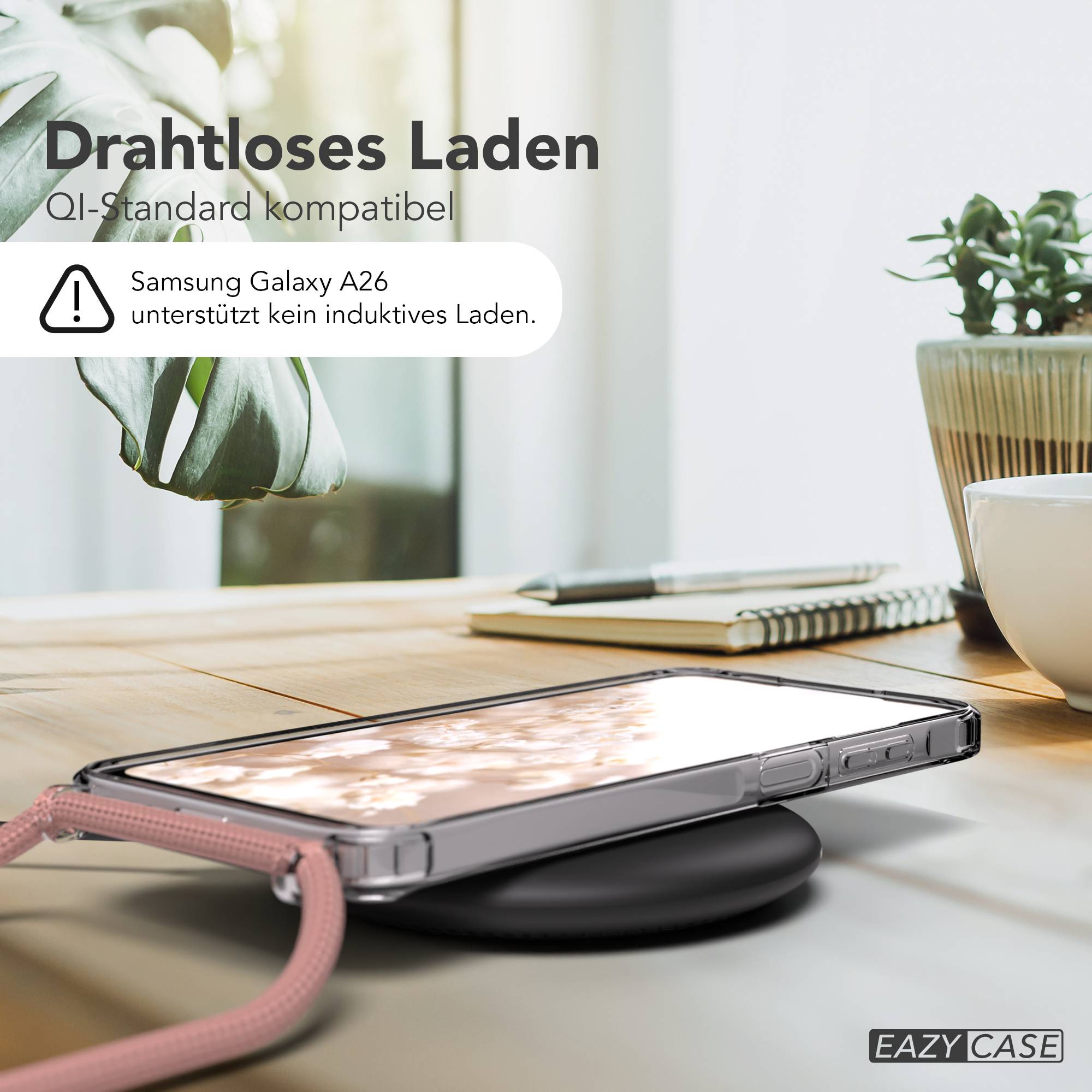 Galaxy A26 transparente Hülle + Kordel mit MagSafe