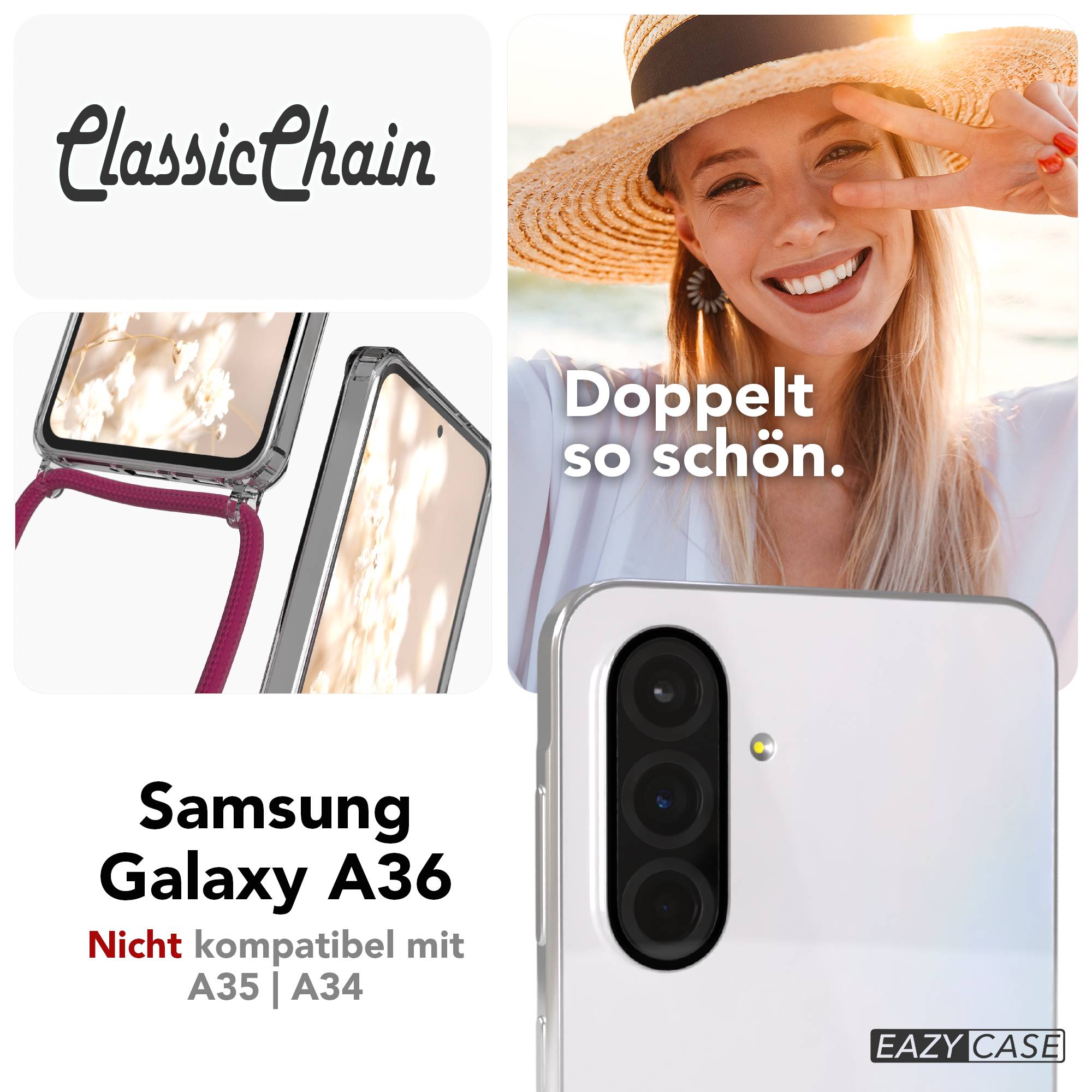 Galaxy A36 transparente Hülle + Kordel