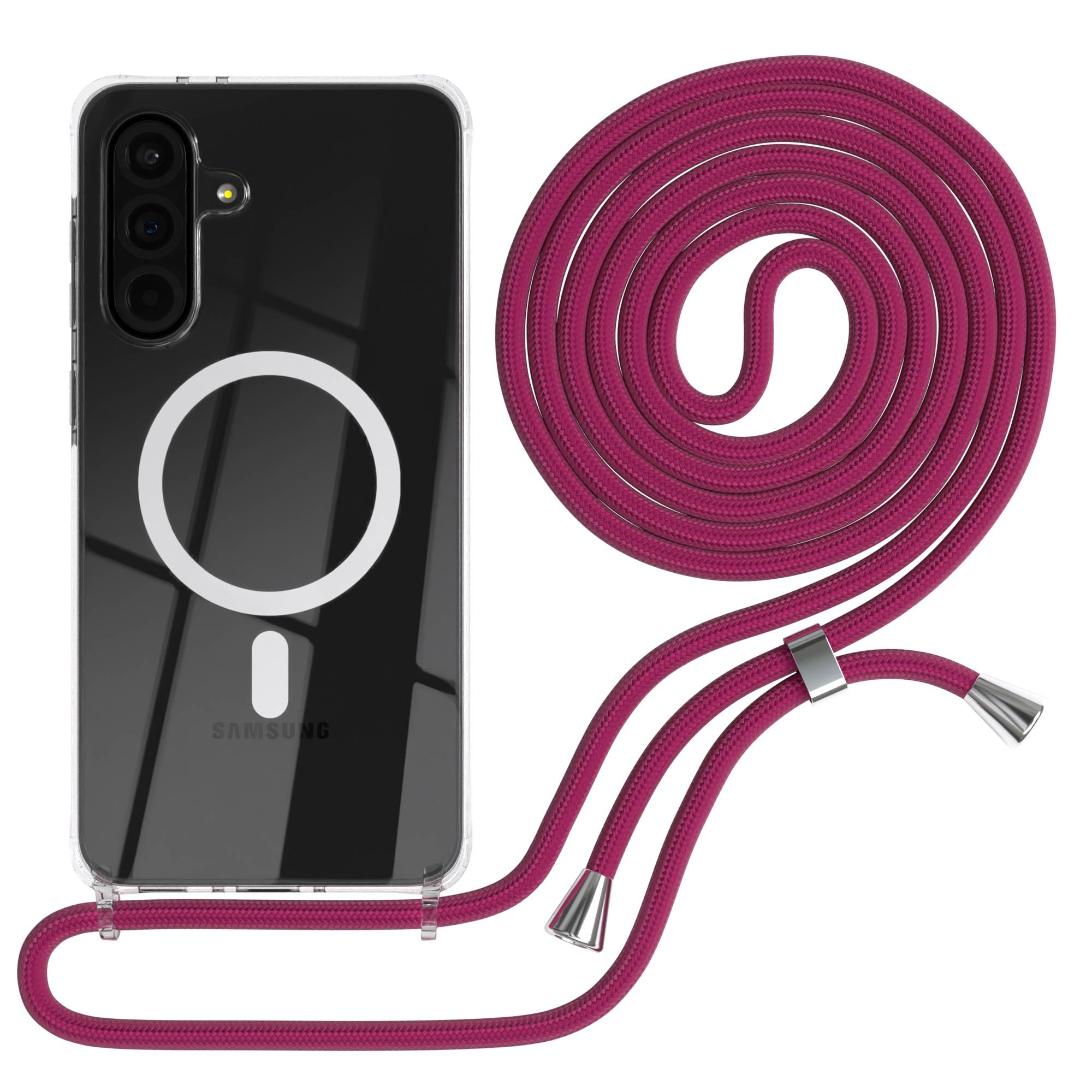 Galaxy A36 transparente Hülle + Kordel mit MagSafe