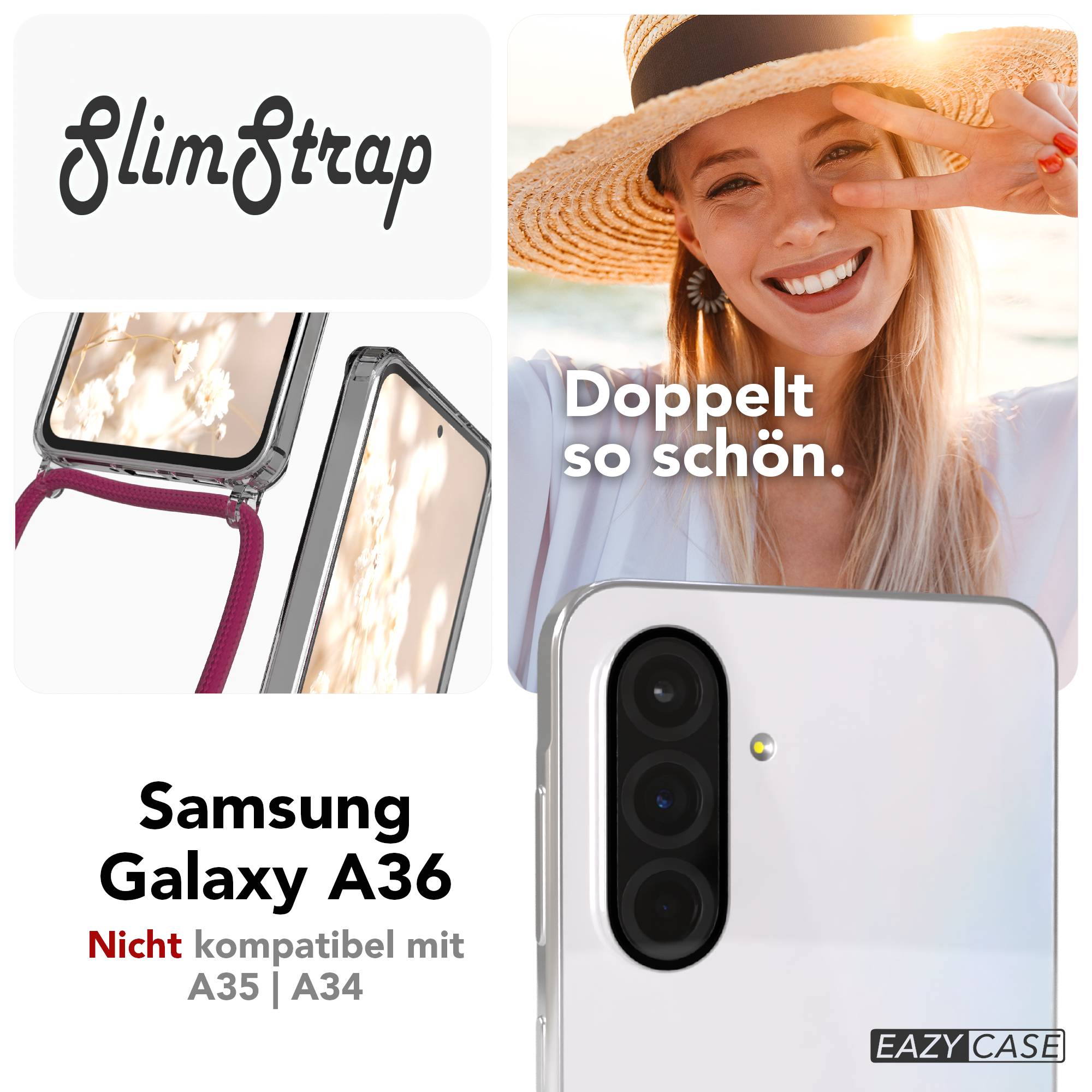 Galaxy A36 transparente Hülle + Kordel mit MagSafe