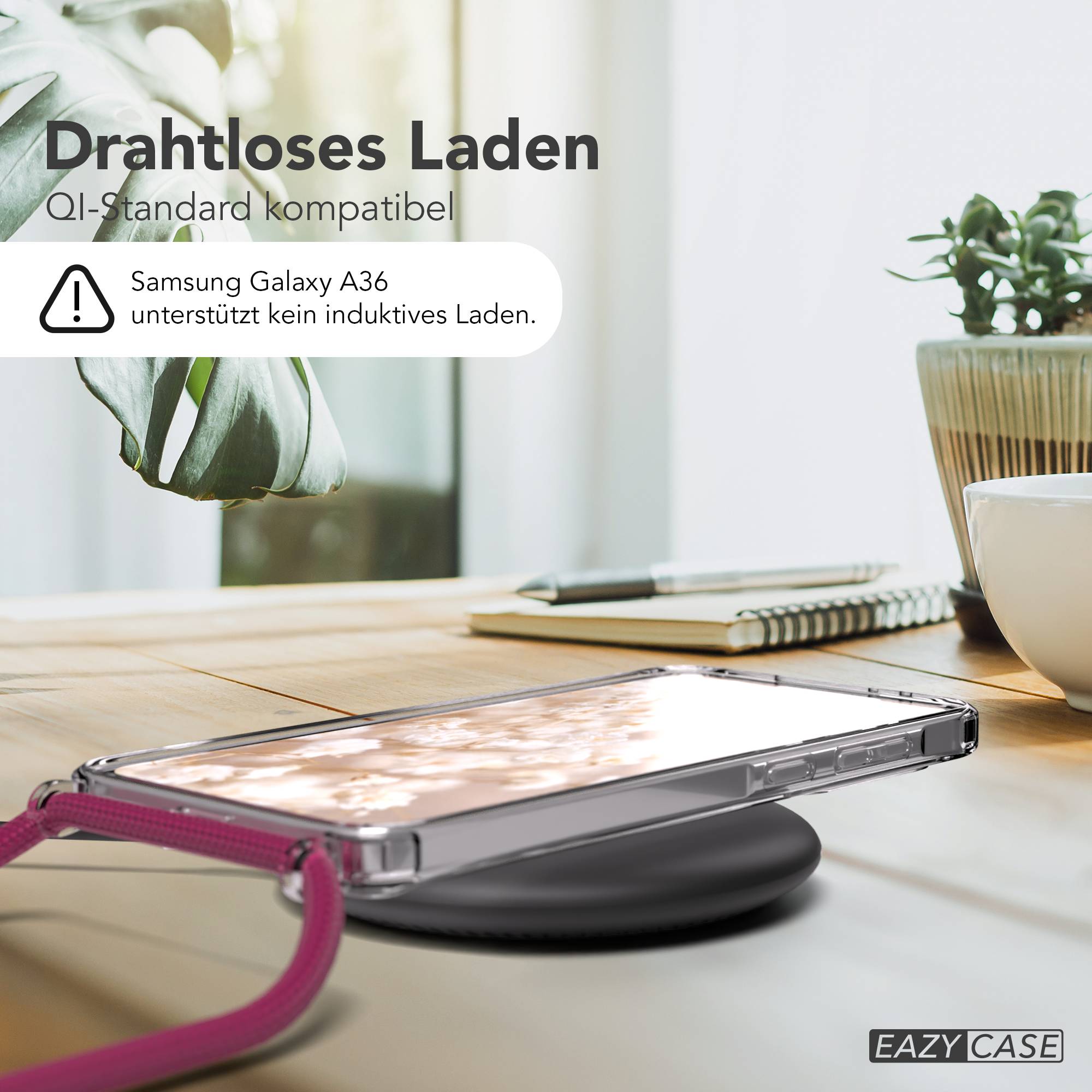 Galaxy A36 transparente Hülle + Kordel mit MagSafe