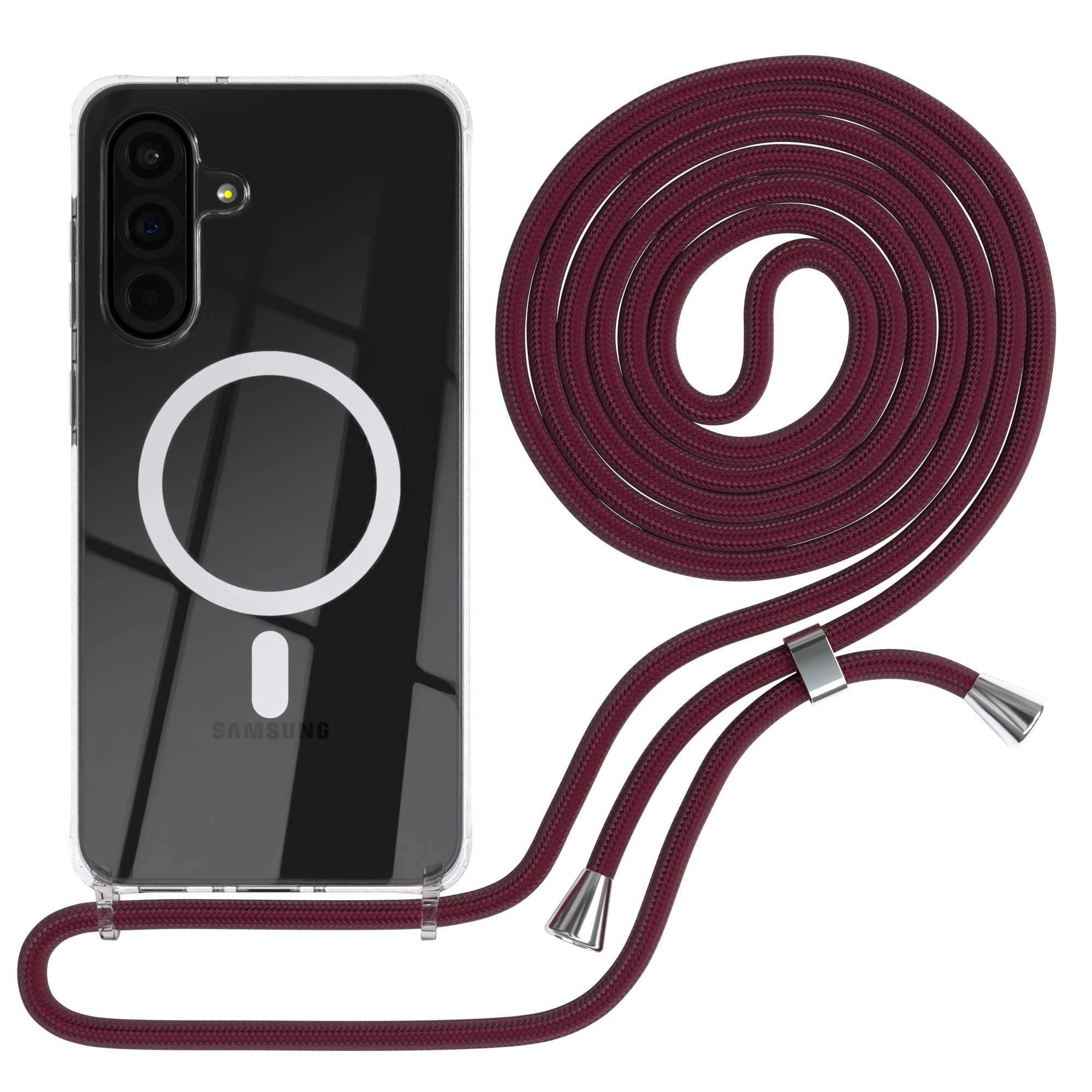 Galaxy A36 transparente Hülle + Kordel mit MagSafe