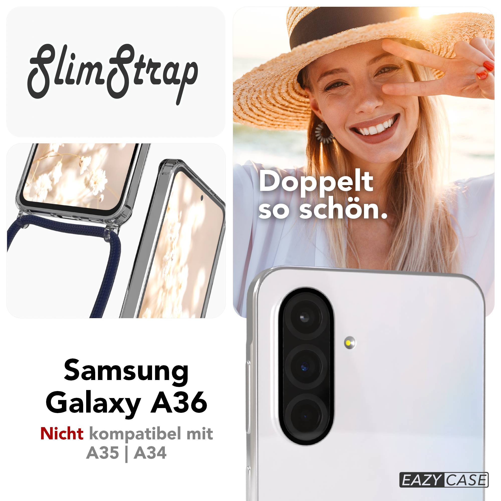 Galaxy A36 transparente Hülle + Kordel mit MagSafe