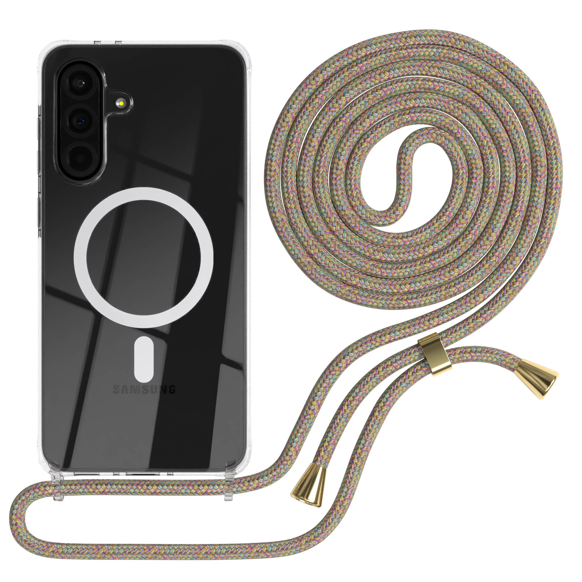 Galaxy A36 transparente Hülle + Kordel mit MagSafe