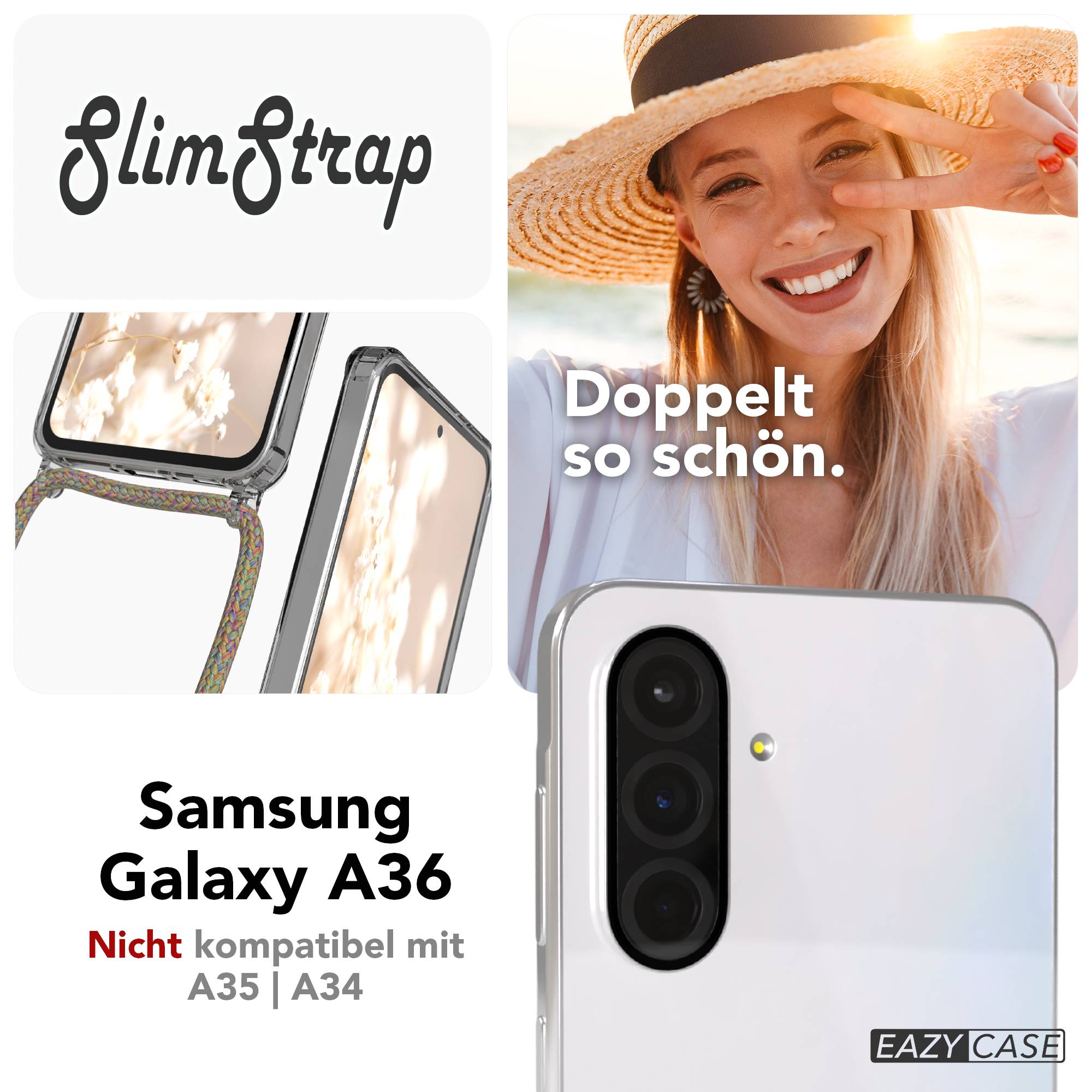 Galaxy A36 transparente Hülle + Kordel mit MagSafe