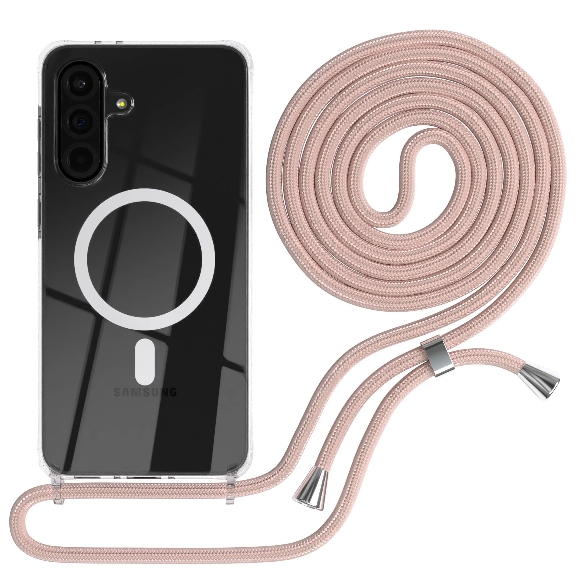 Galaxy A36 transparente Hülle + Kordel mit MagSafe