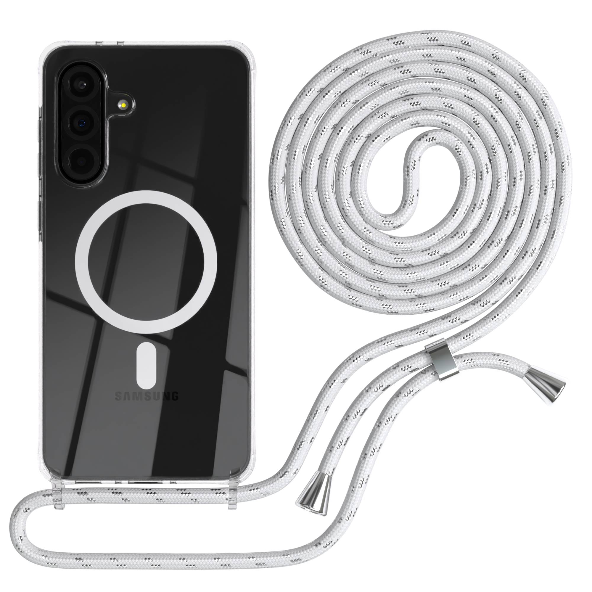 Galaxy A36 transparente Hülle + Kordel mit MagSafe