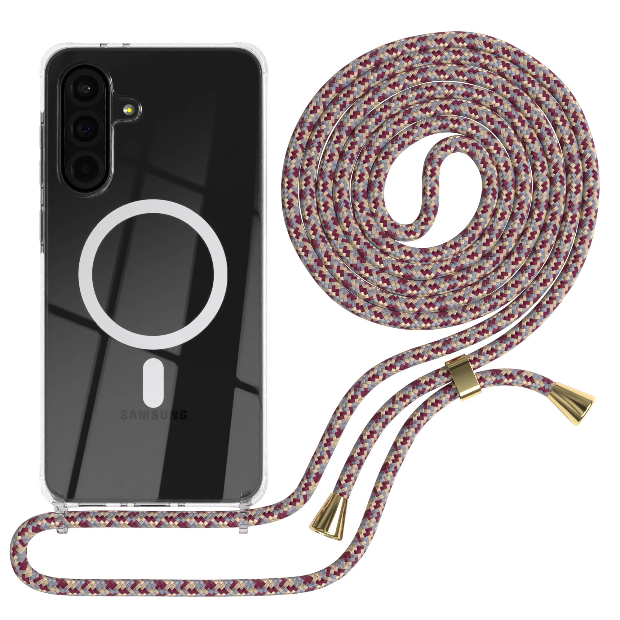 Galaxy A36 transparente Hülle + Kordel mit MagSafe