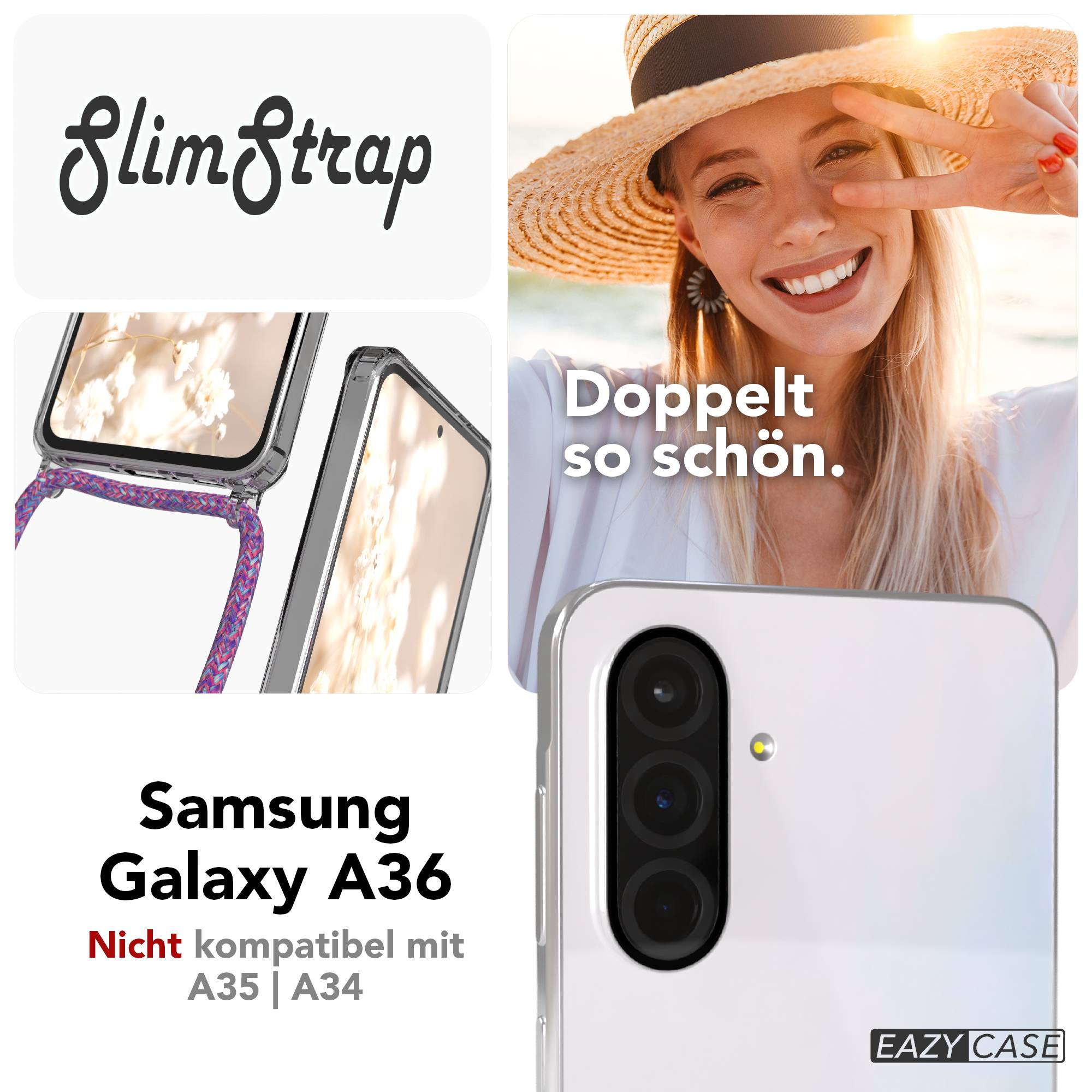 Galaxy A36 transparente Hülle + Kordel mit MagSafe